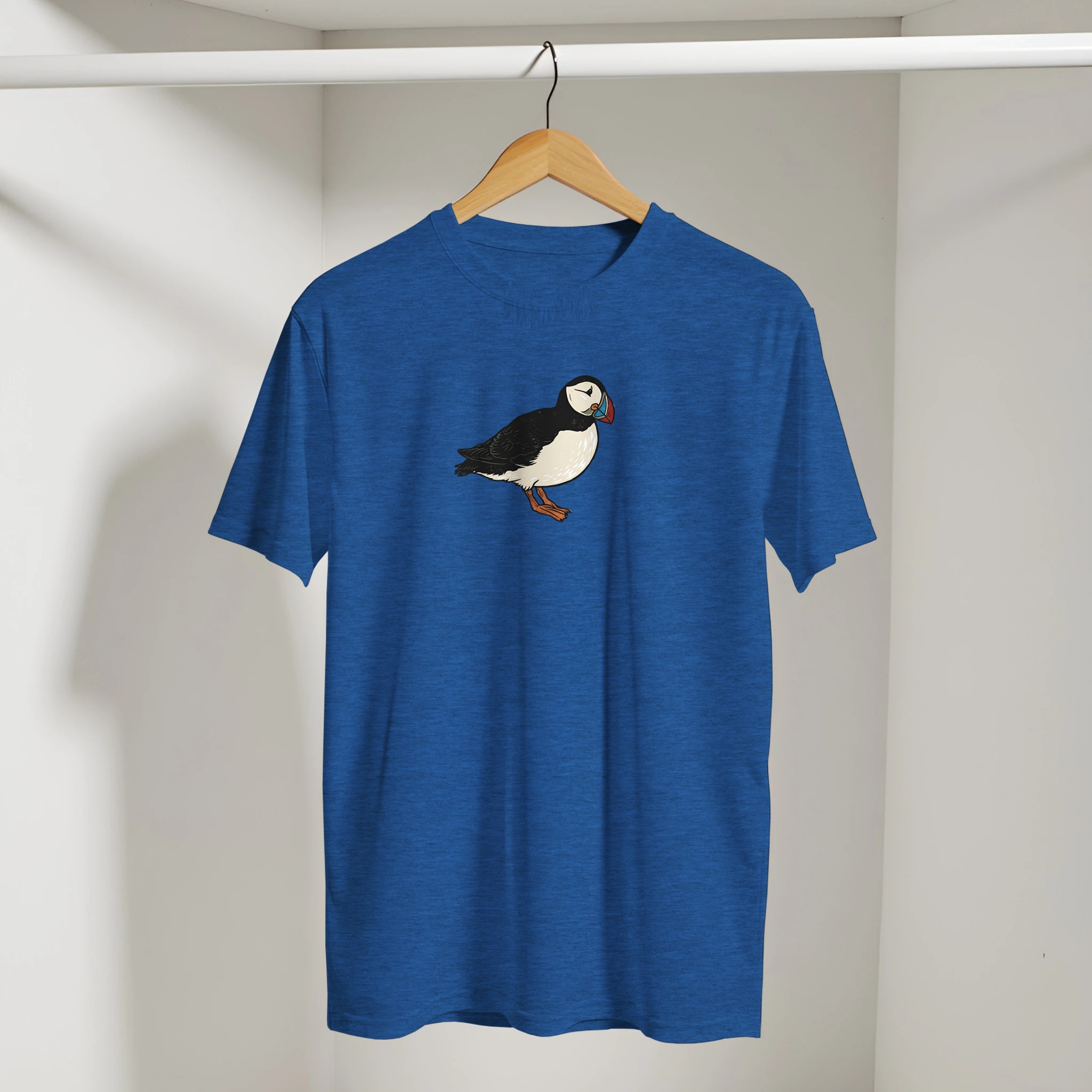 Puffin t-shirt – woodcut puffin design