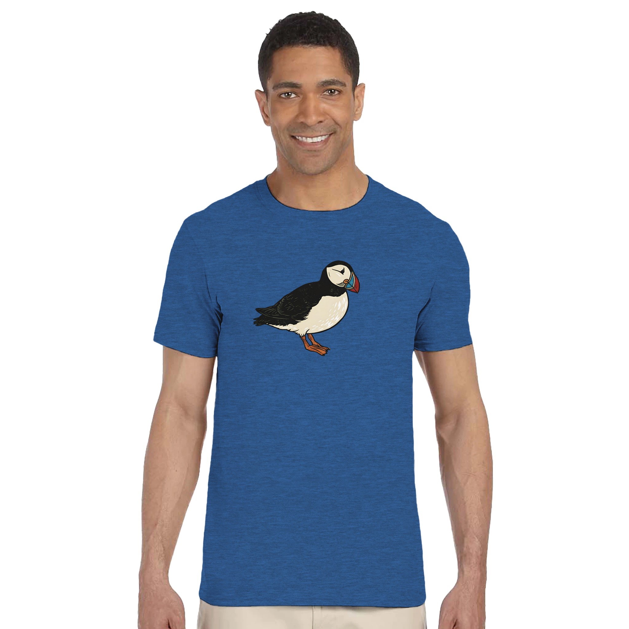 Puffin t-shirt – woodcut puffin design