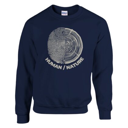 Tree rings sweatshirt in navy – Human Nature fingerprint tree rings design