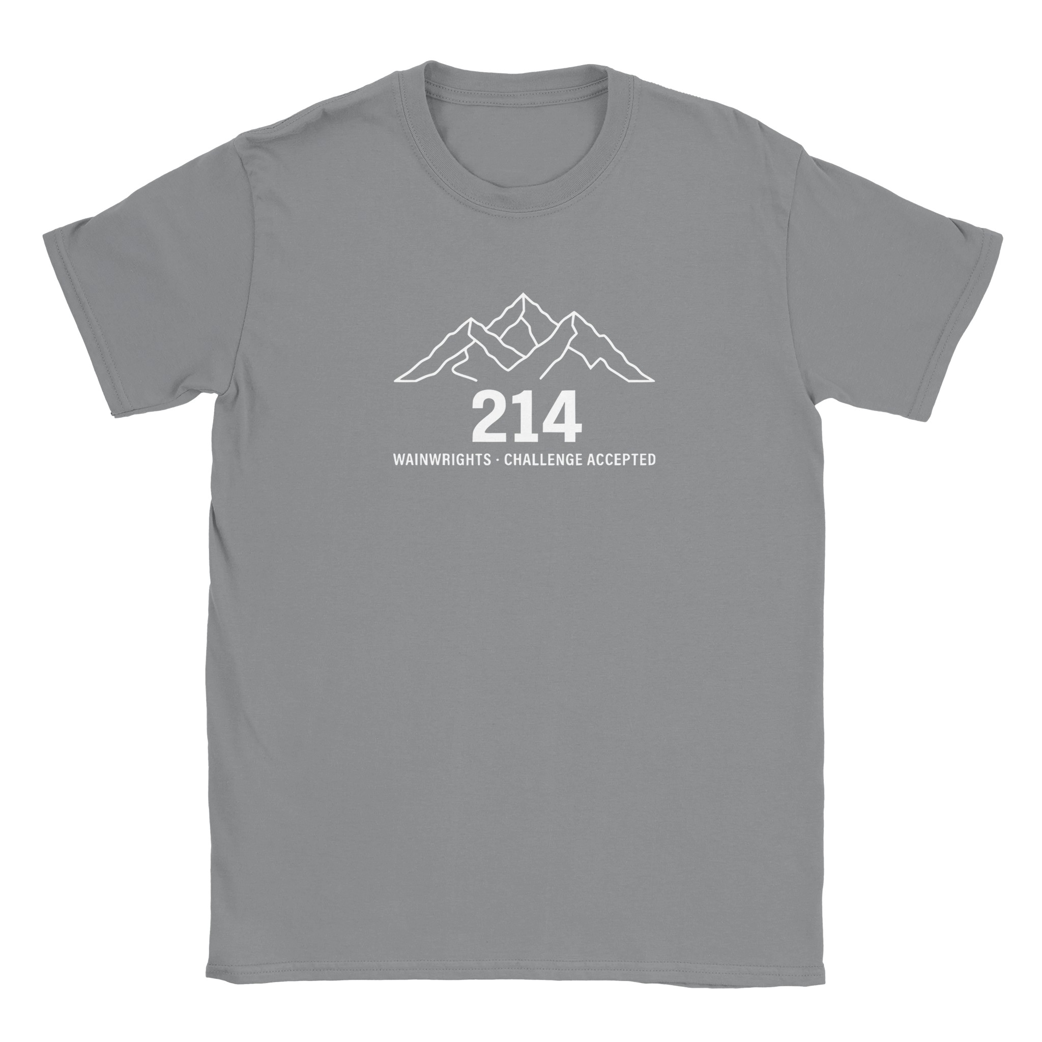 Wainwrights challenge t-shirt in sport grey – 214 Challenge Accepted mountain line design