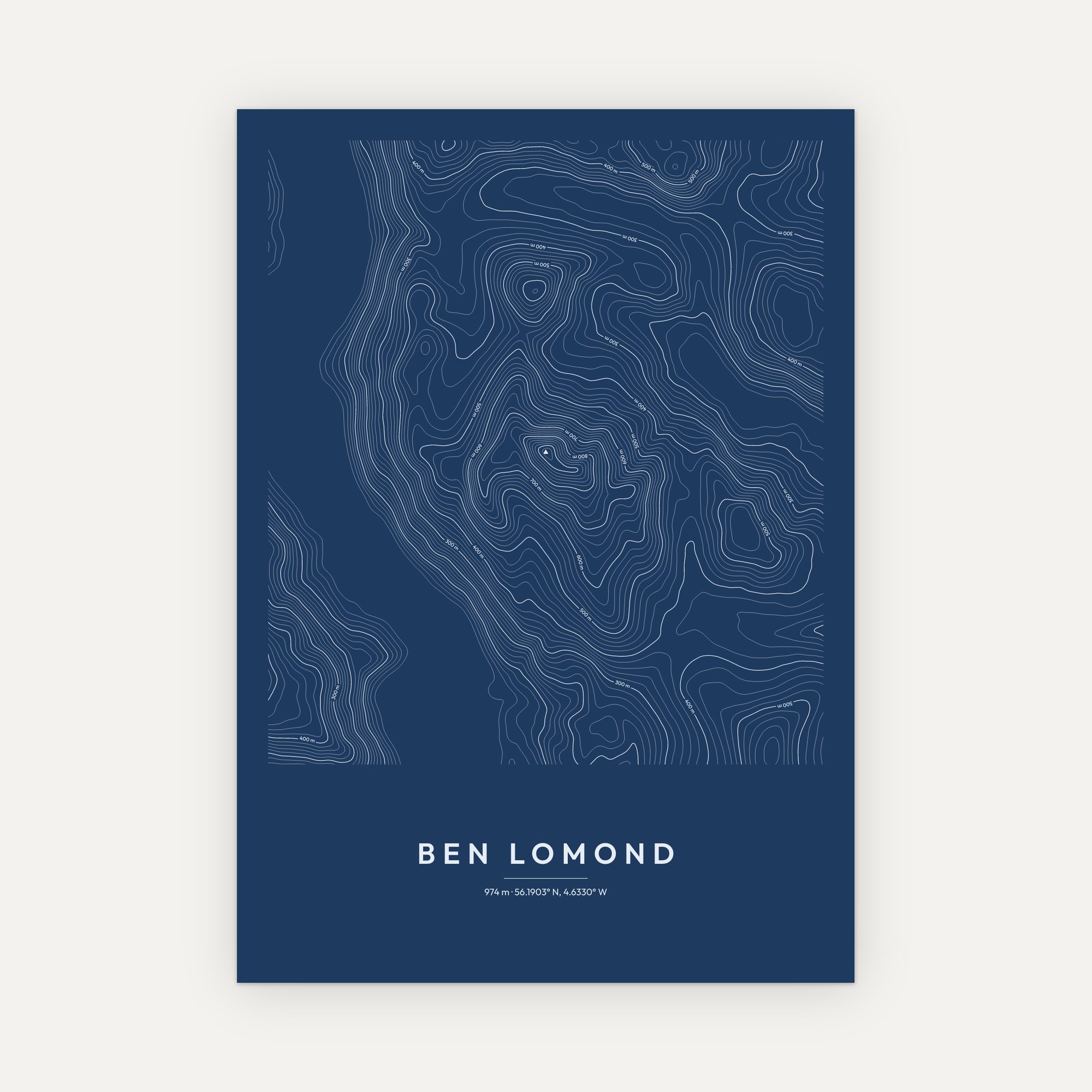 Ben Lomond Contour Map Print - Image 5