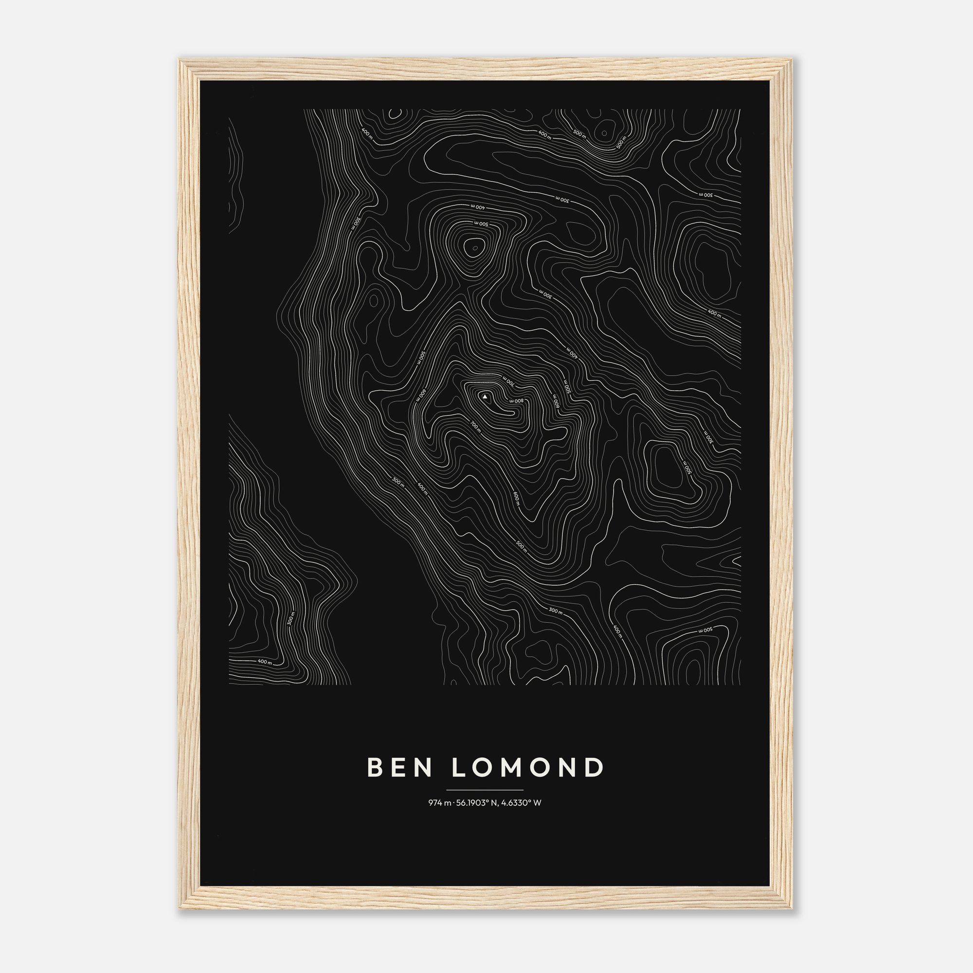 Ben Lomond Contour Map Print - Image 2