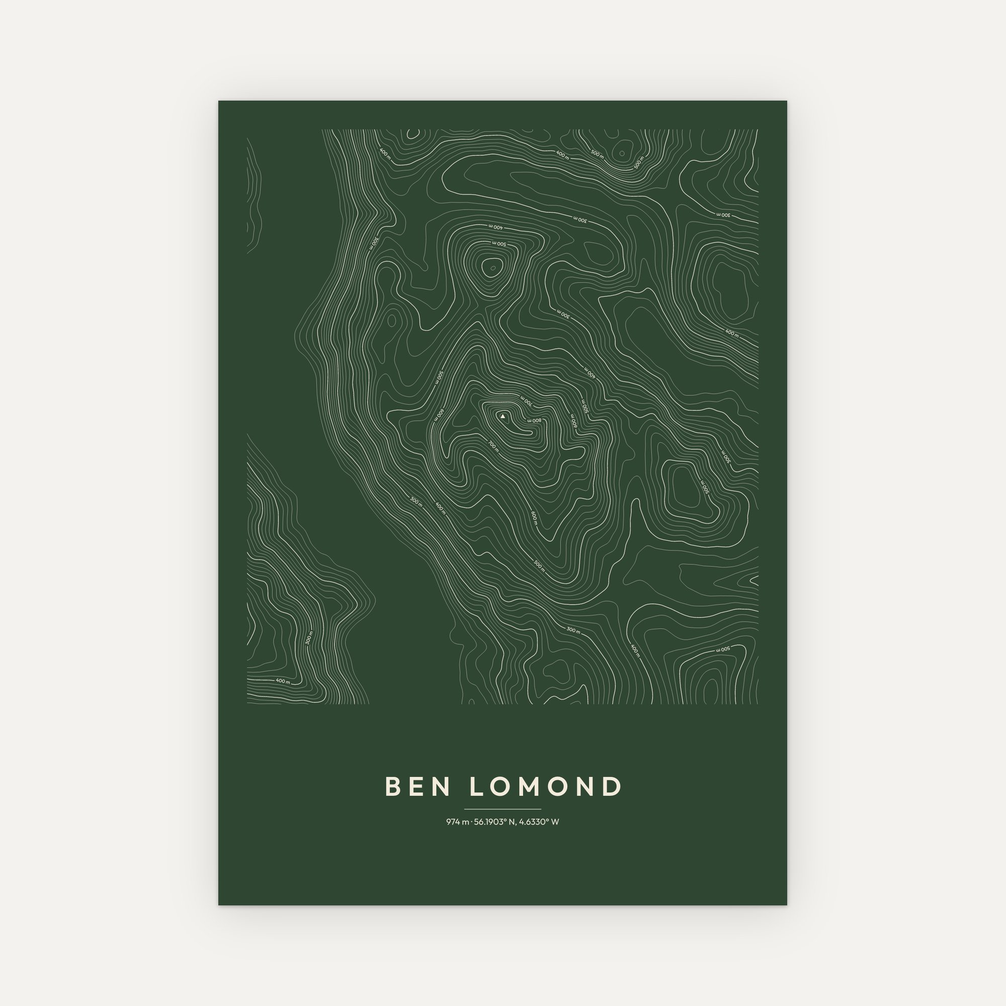 Ben Lomond Contour Map Print - Image 7