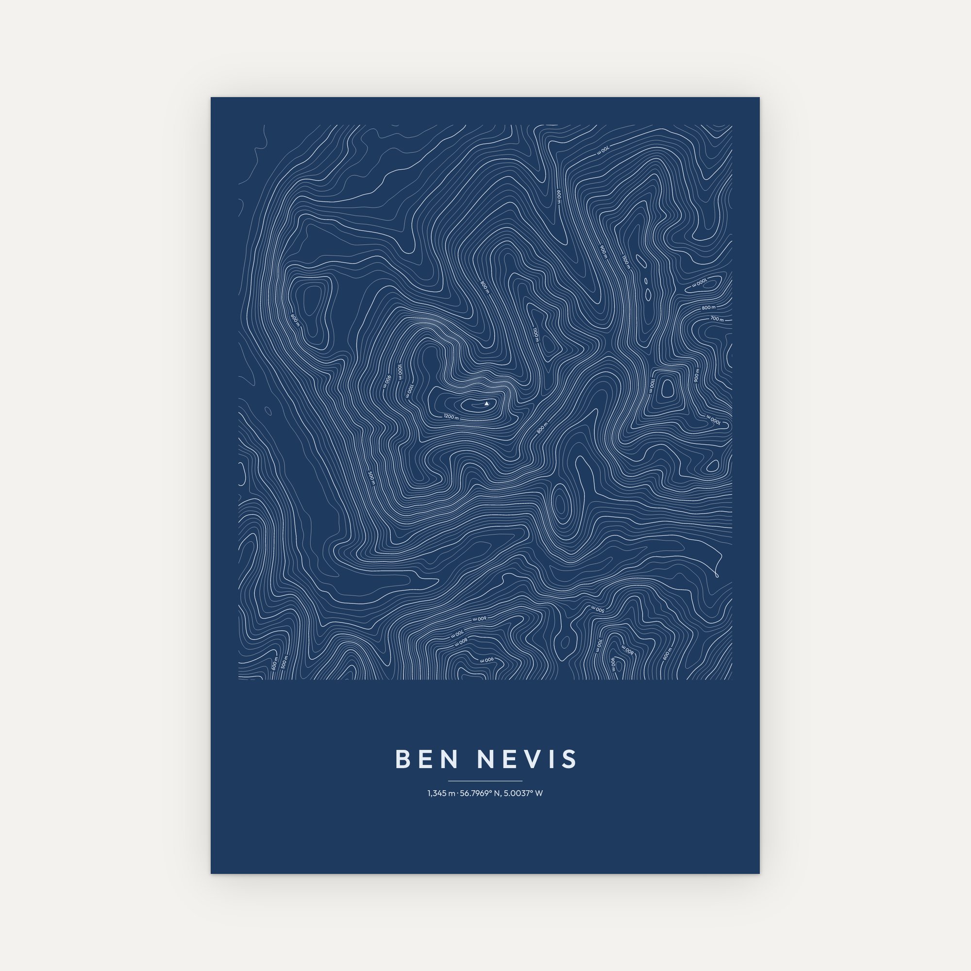 Ben Nevis Contour Map Print - Image 5