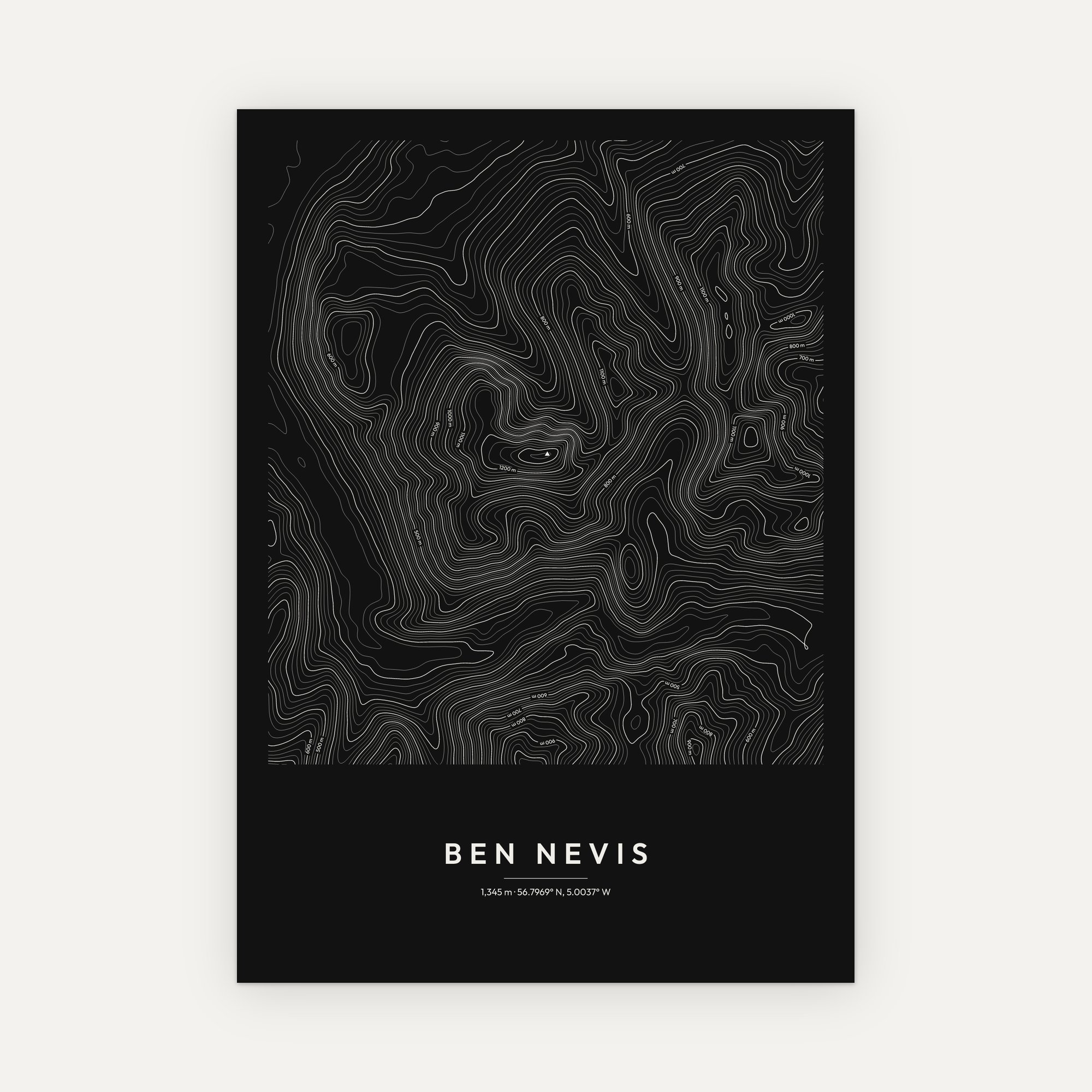 Ben Nevis Contour Map Print - Image 4