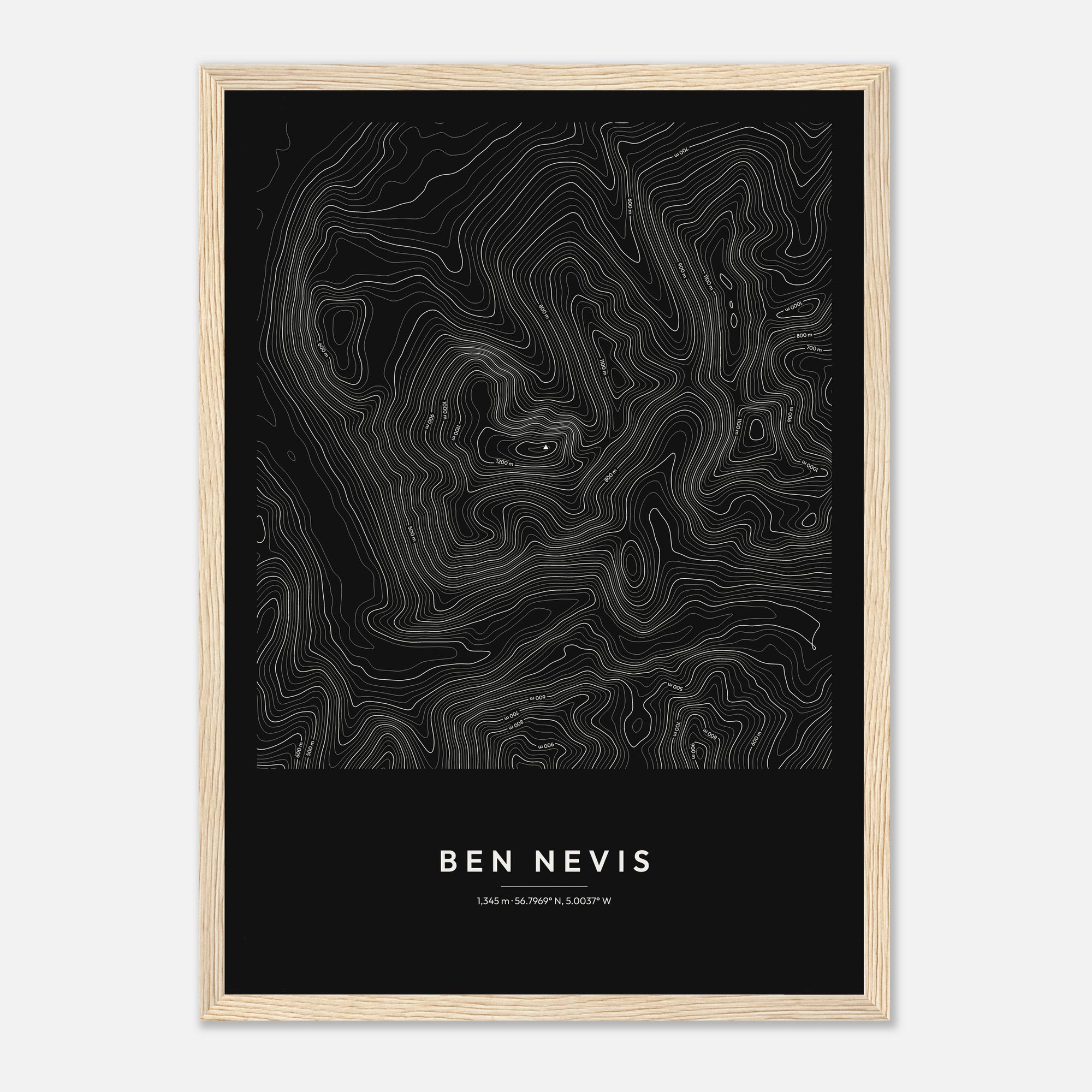 Ben Nevis Contour Map Print - Image 2
