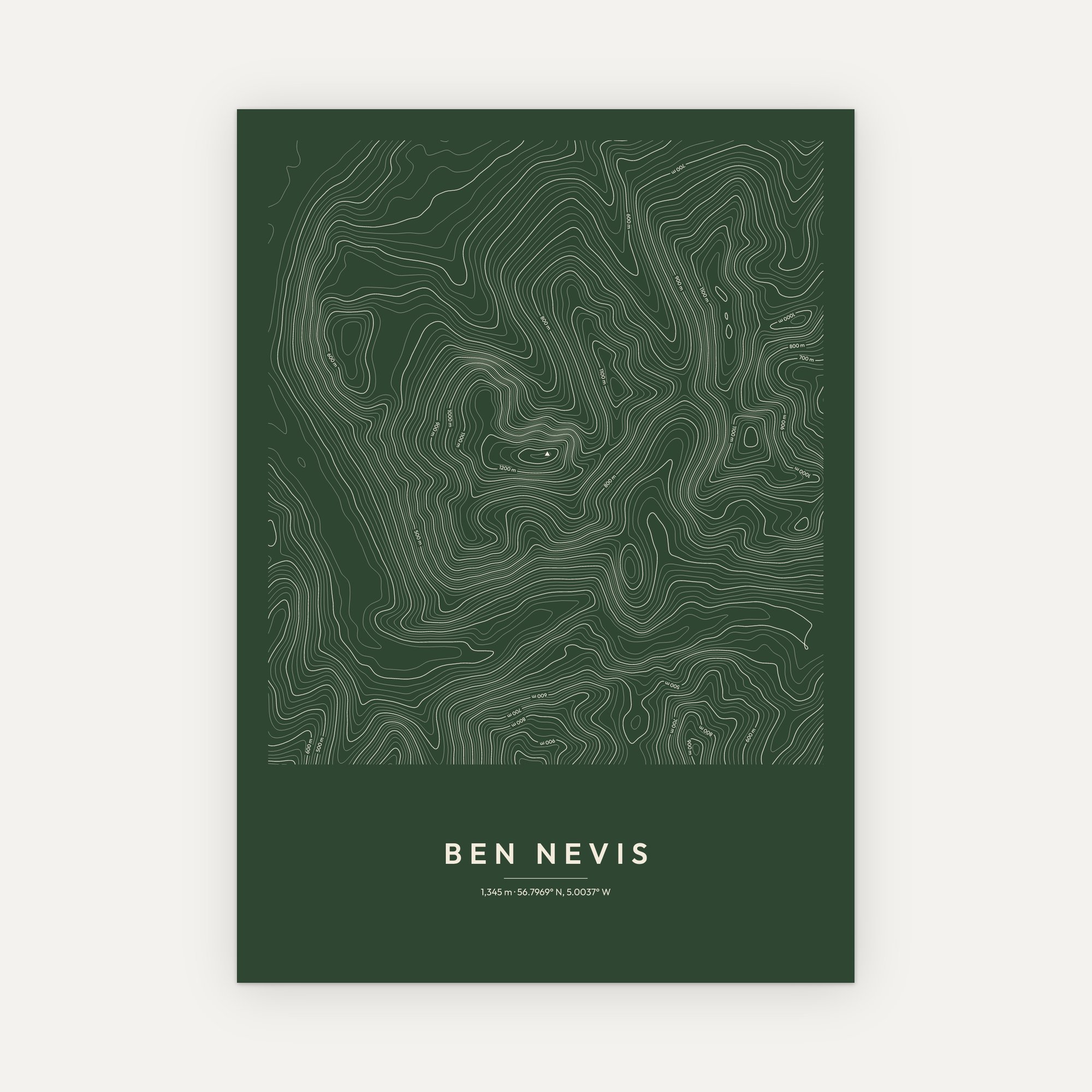 Ben Nevis Contour Map Print - Image 7