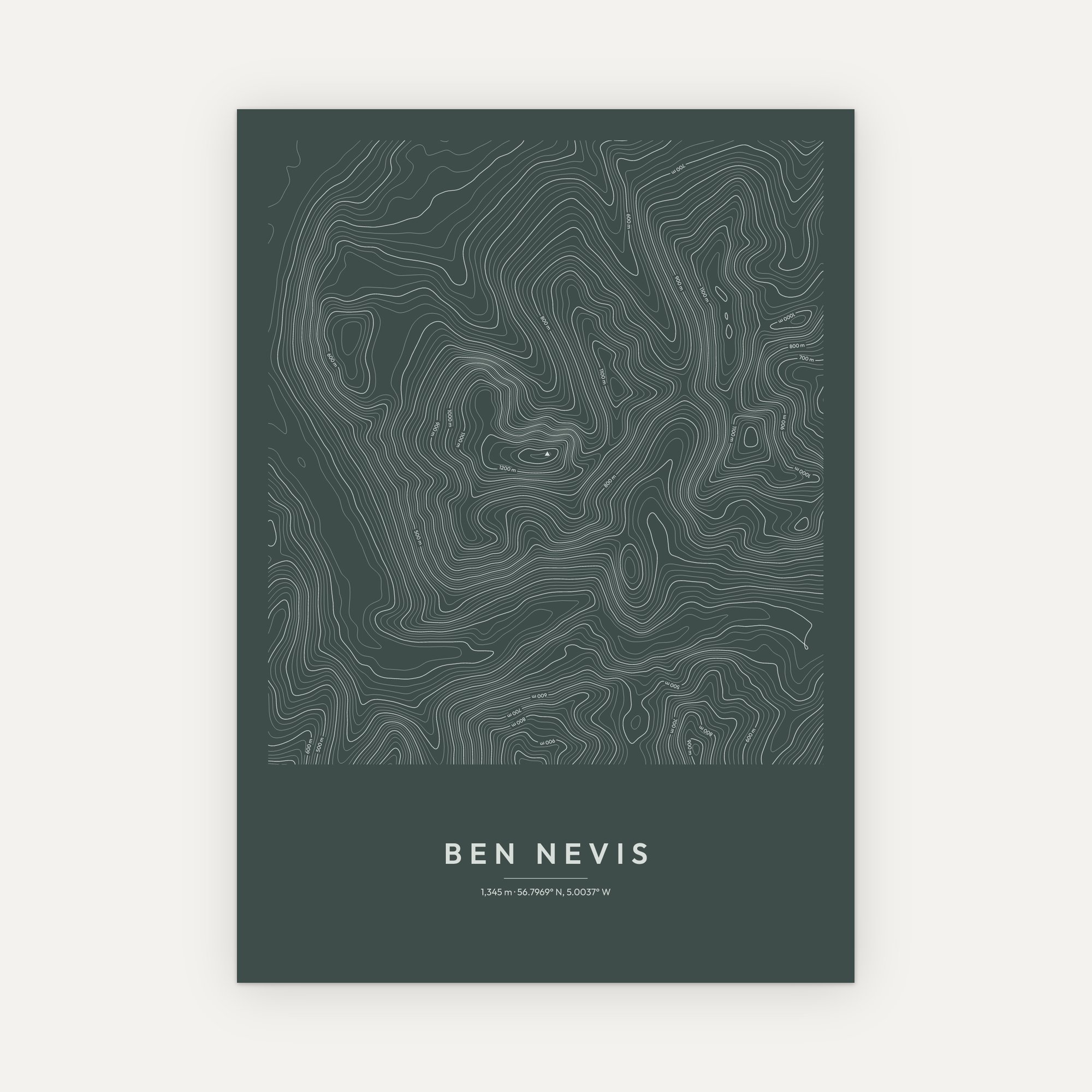 Ben Nevis Contour Map Print - Image 8
