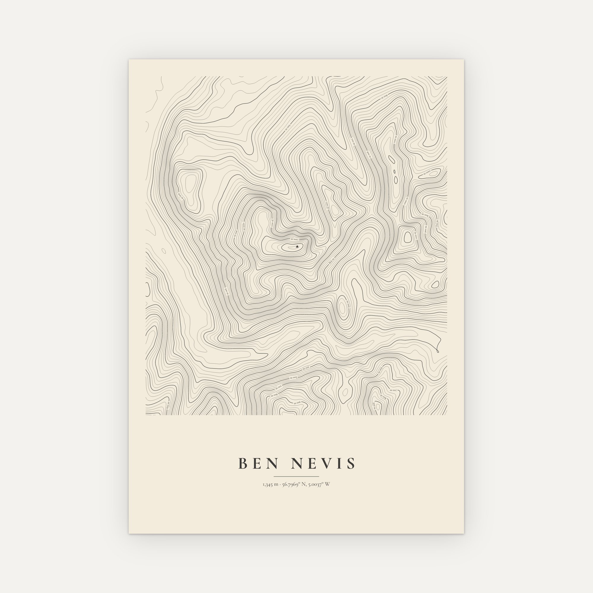 Ben Nevis Contour Map Print - Image 6