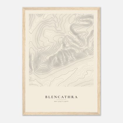 Blencathra contour map print, framed