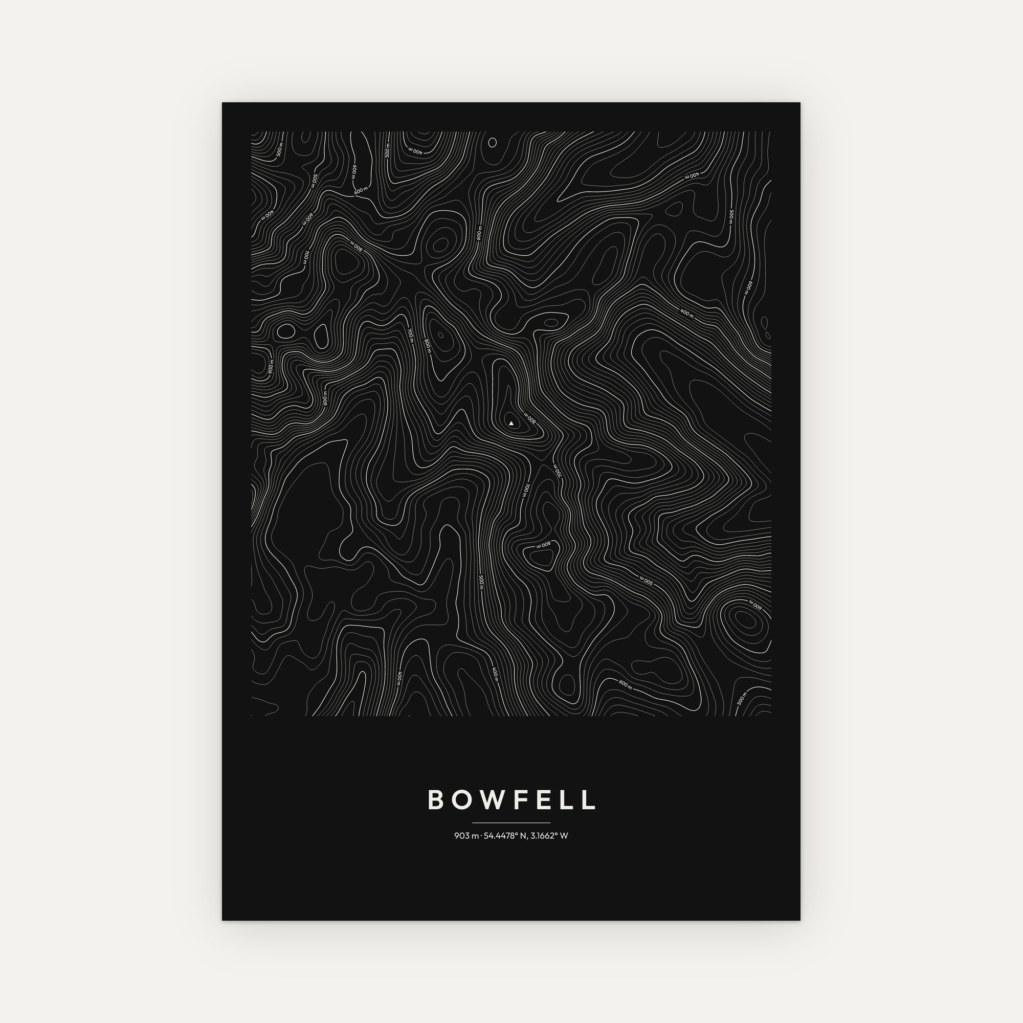 Bowfell Contour Map Print - Image 4