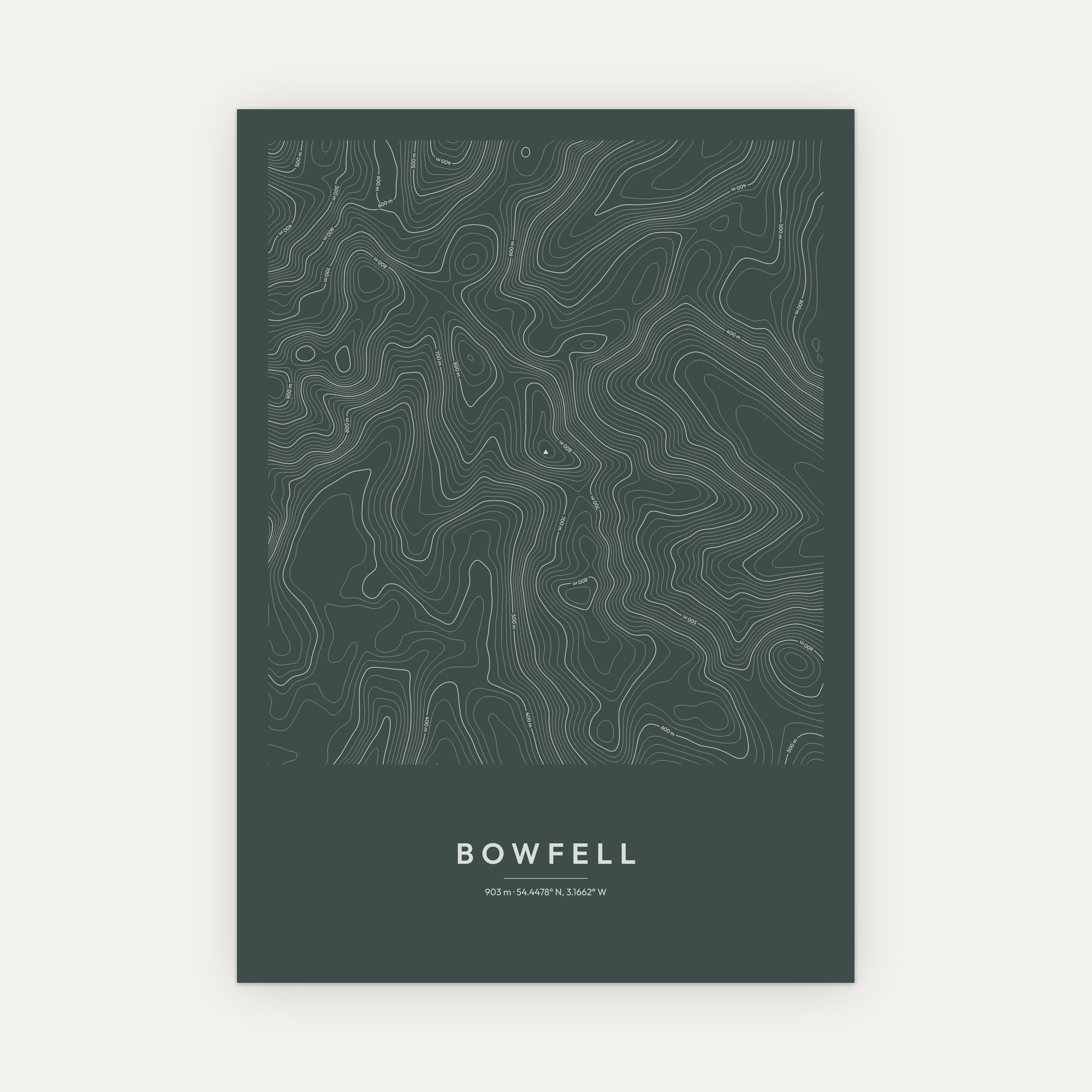Bowfell Contour Map Print - Image 8