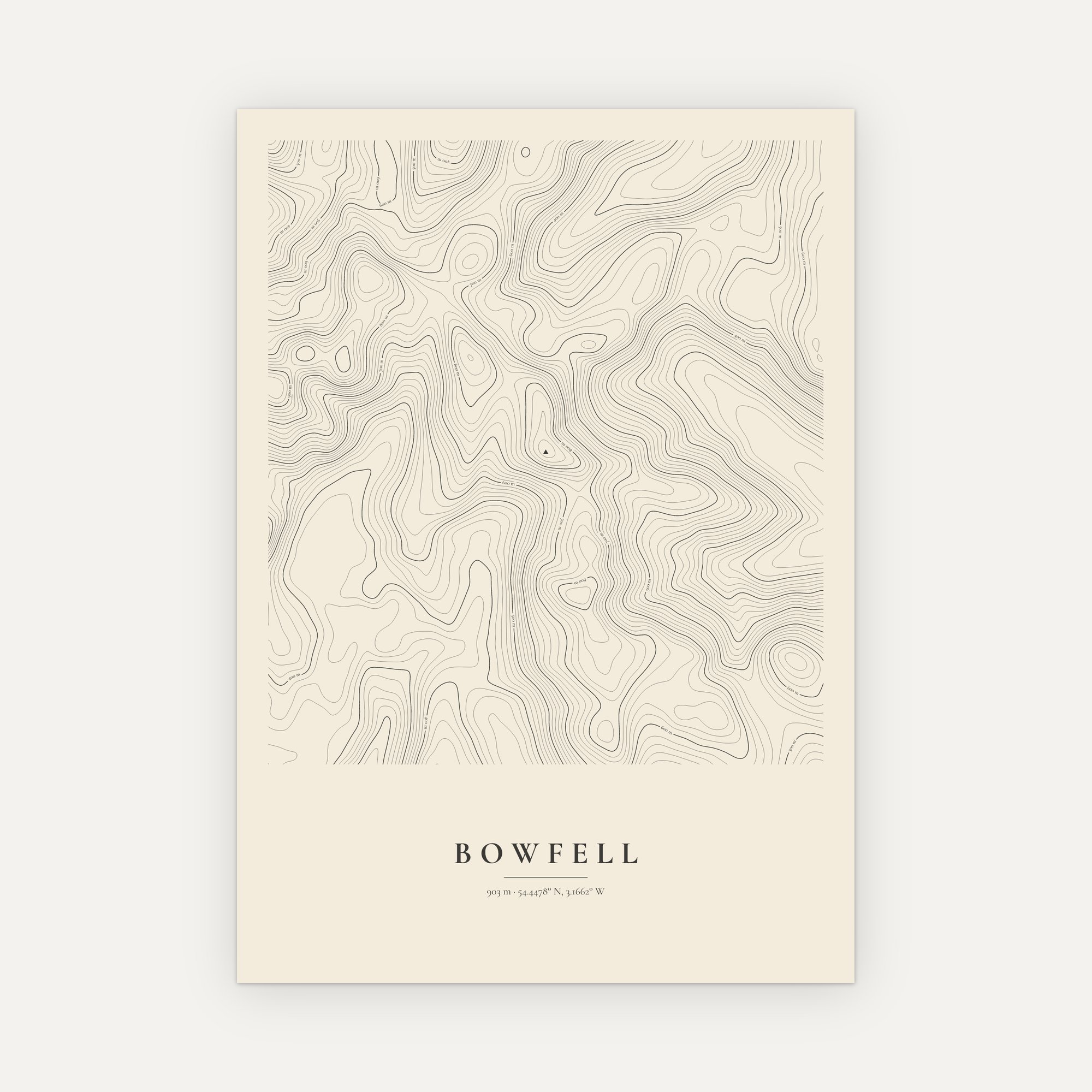 Bowfell Contour Map Print - Image 6