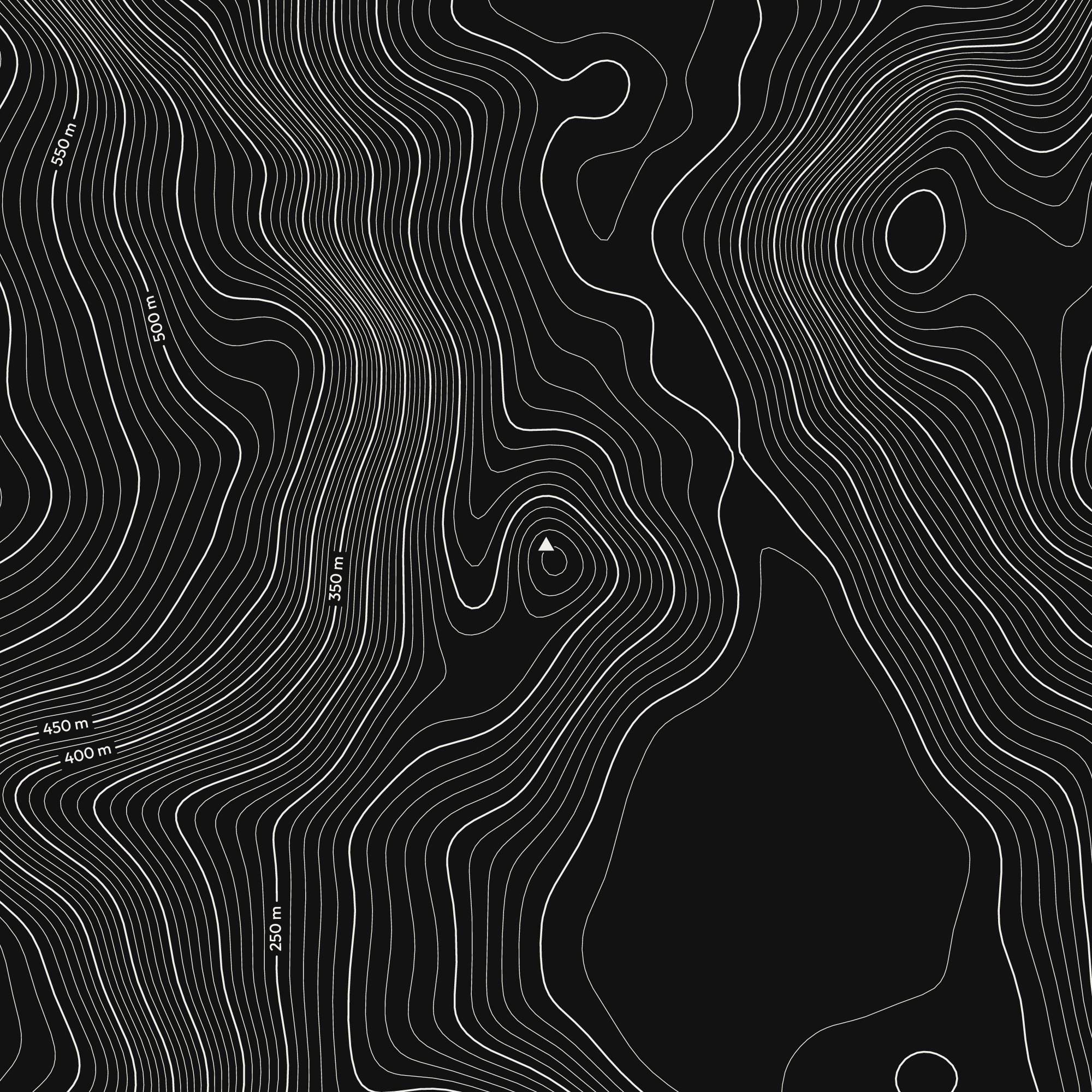 Close-up of the Castle Crag contour map print around the summit