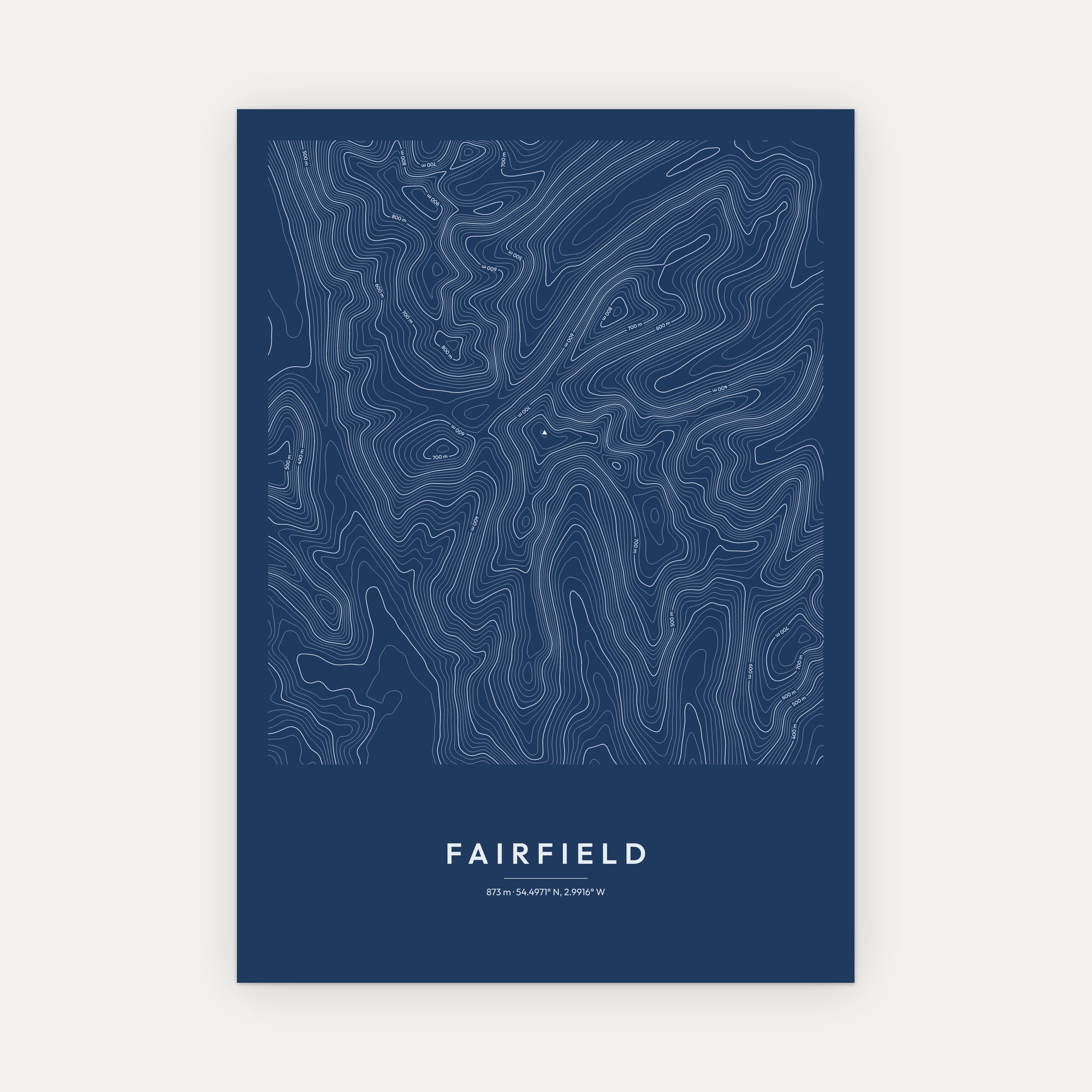 Fairfield Contour Map Print - Image 5