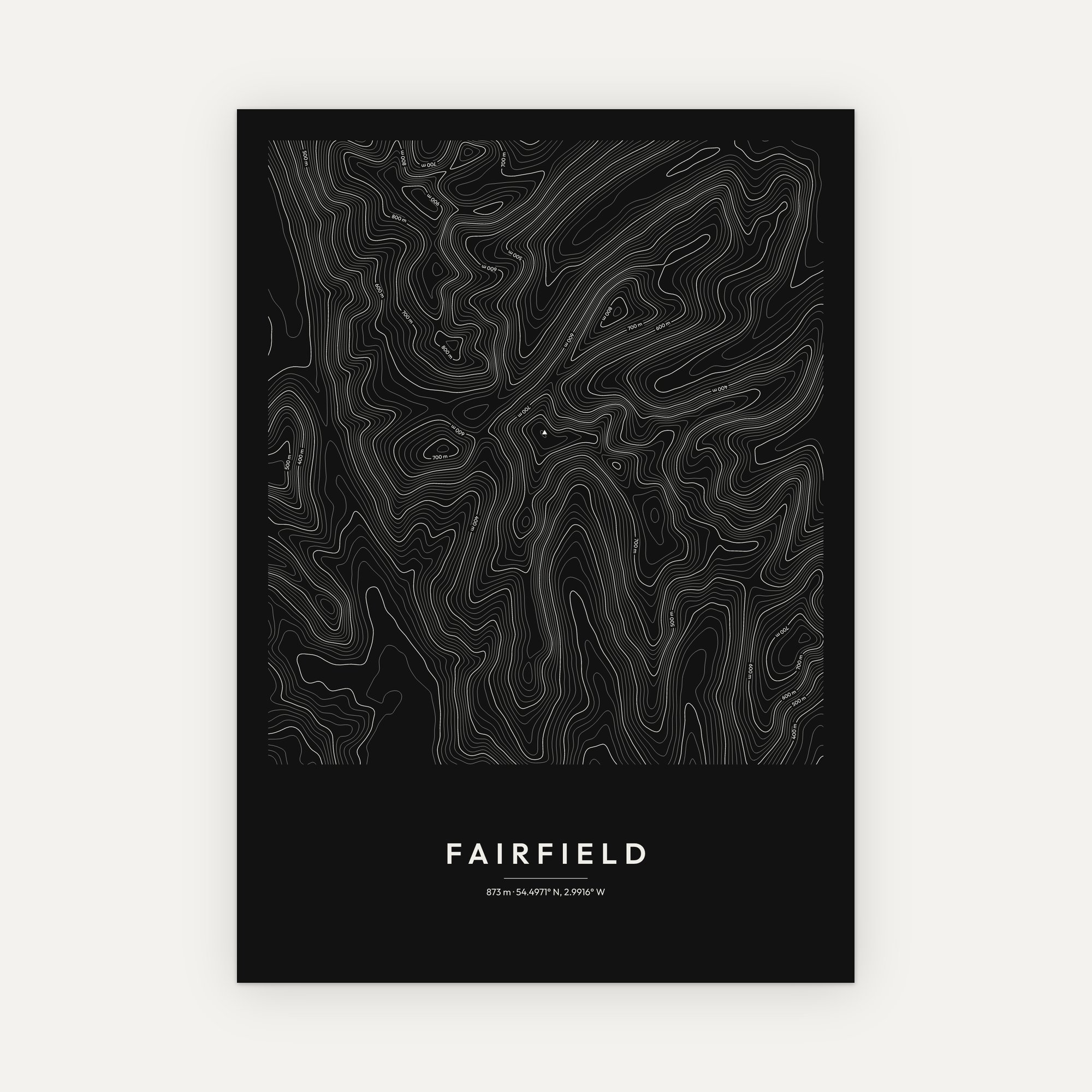 Fairfield Contour Map Print - Image 4