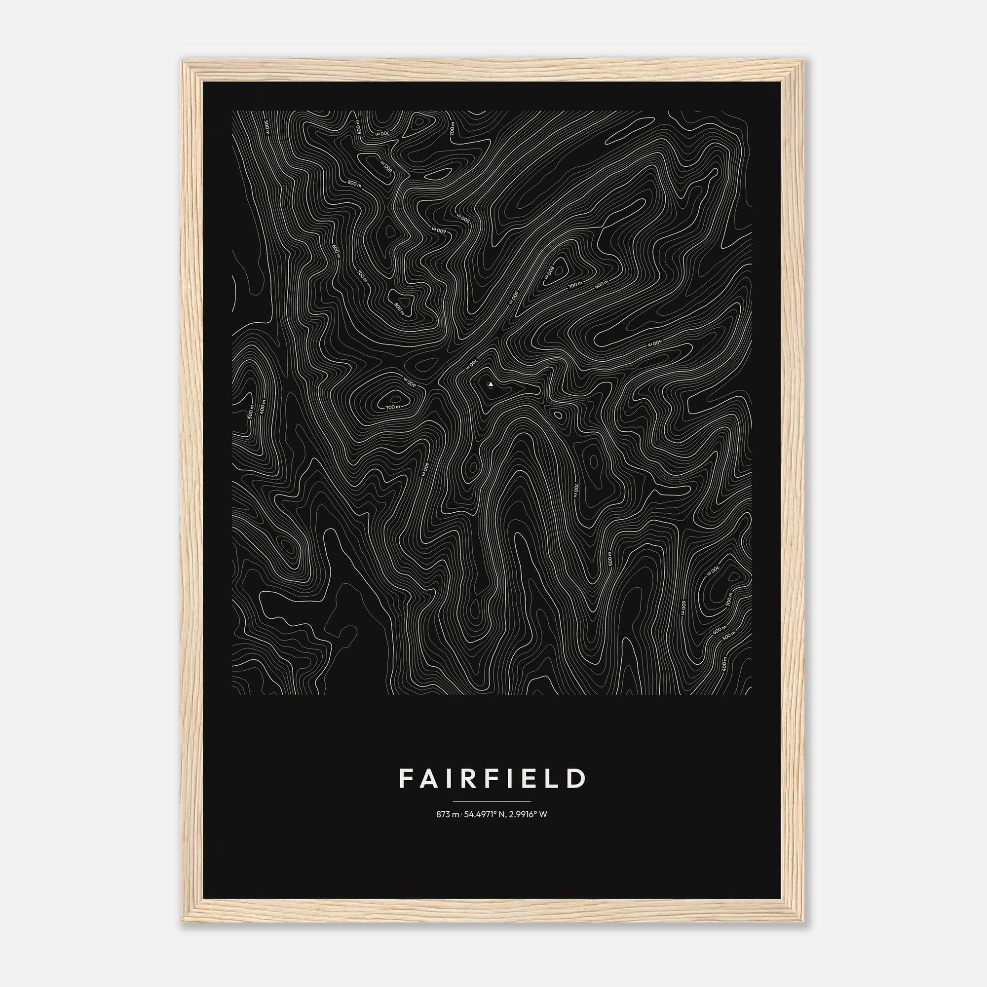Fairfield Contour Map Print - Image 2