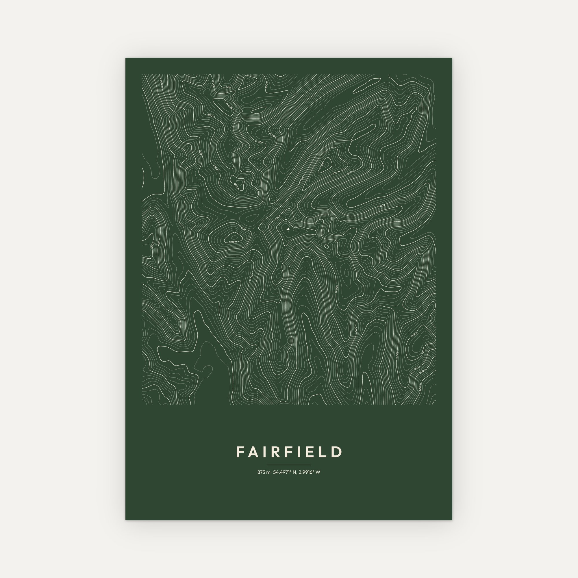 Fairfield Contour Map Print - Image 7