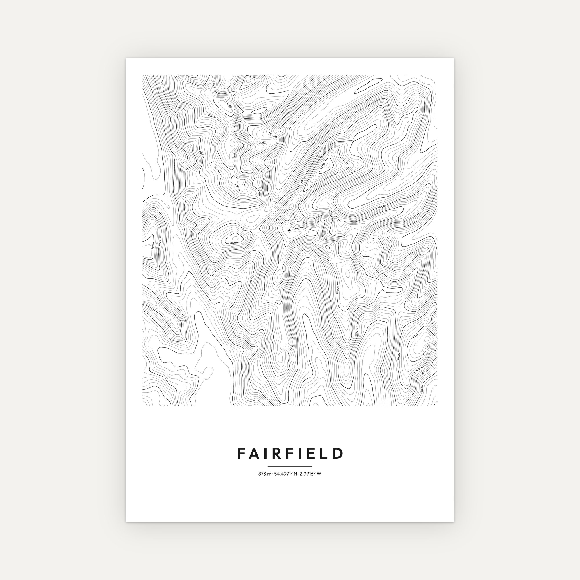 Fairfield Contour Map Print - Image 3