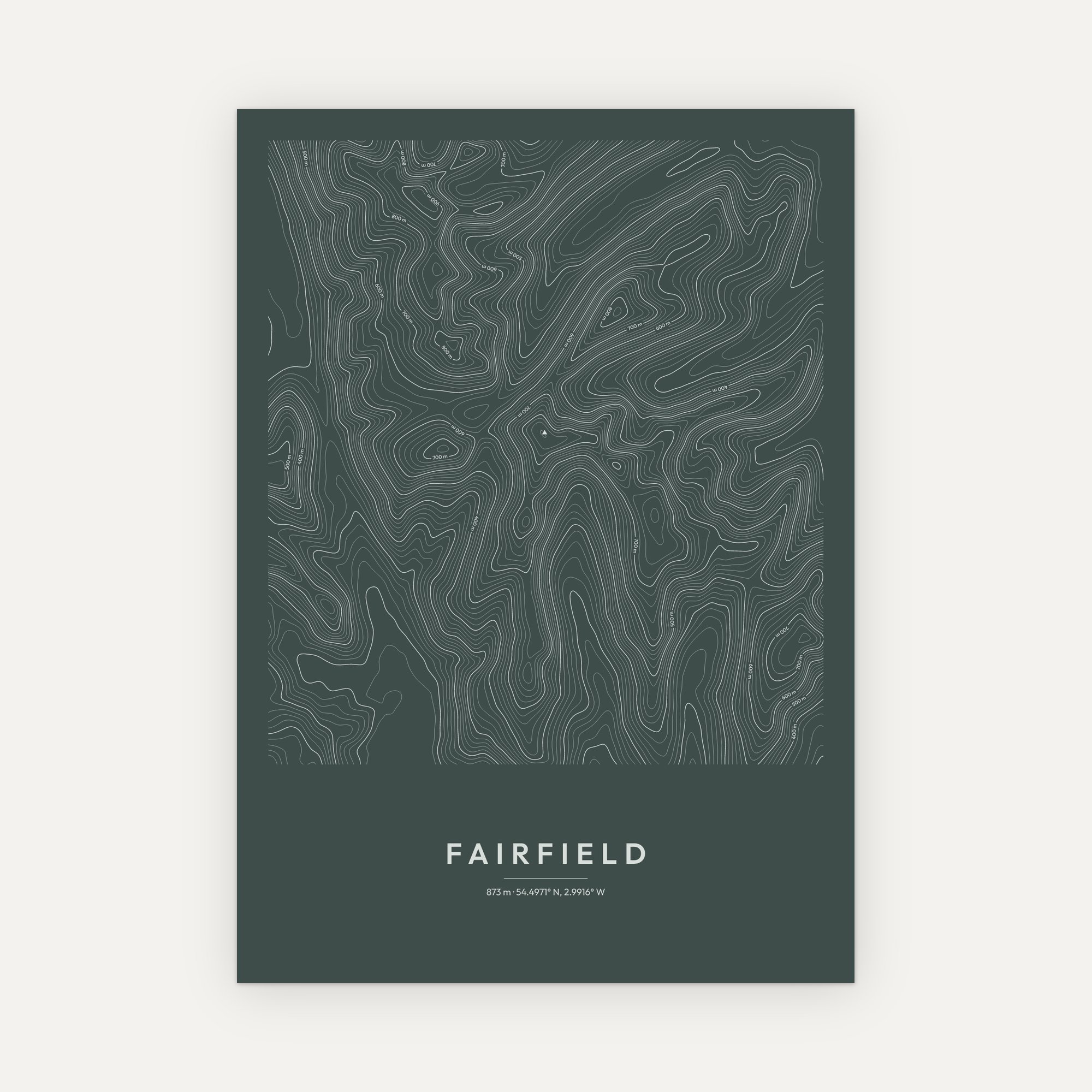 Fairfield Contour Map Print - Image 8