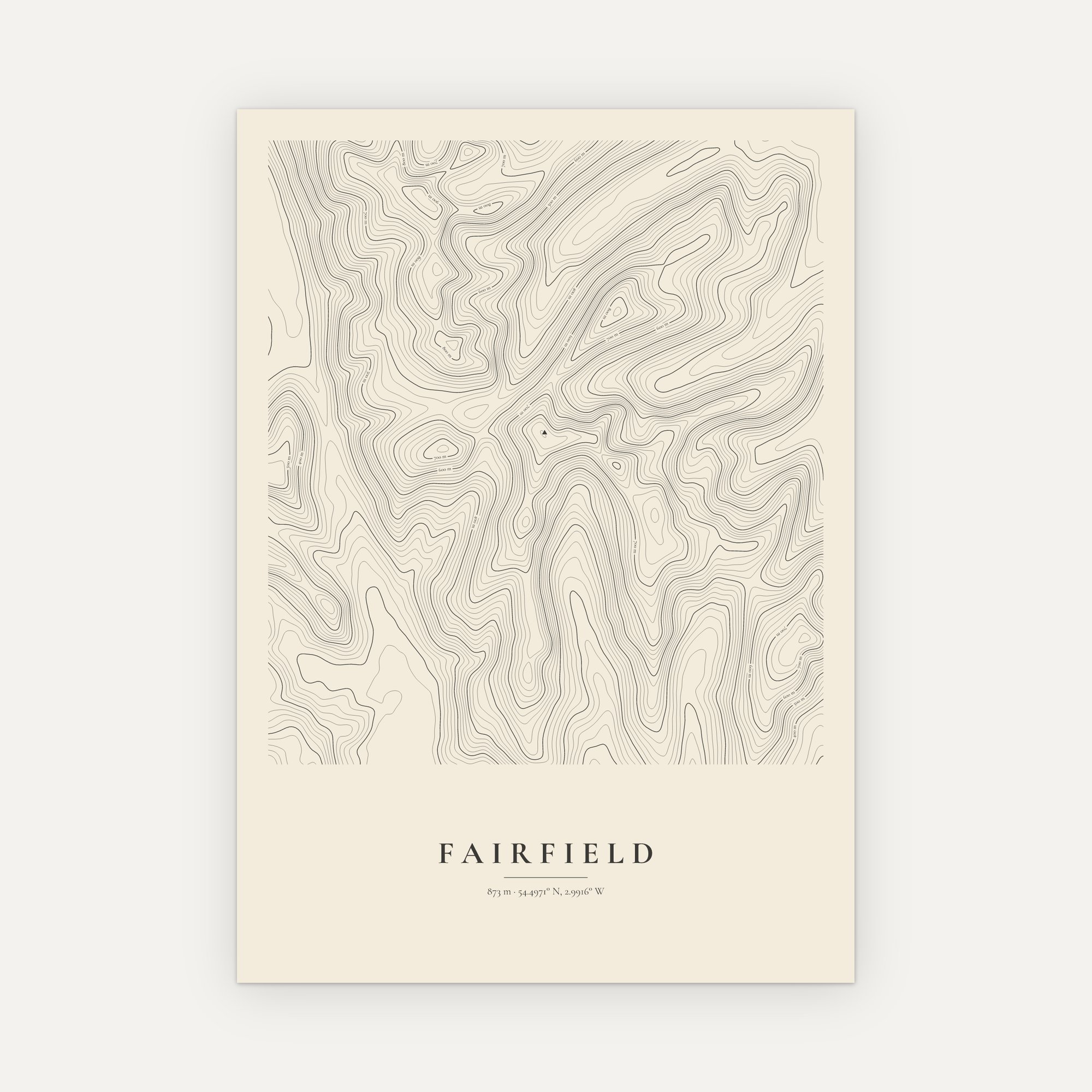 Fairfield Contour Map Print - Image 6