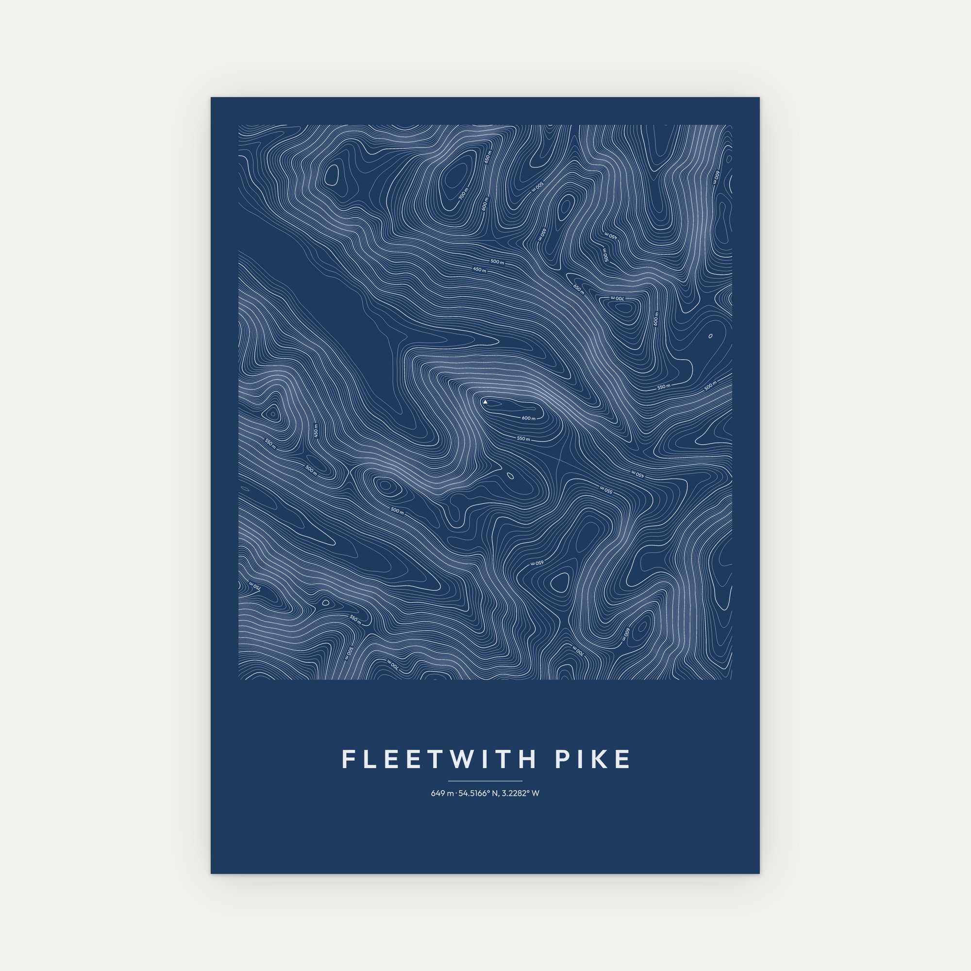 Fleetwith Pike Contour Map Print - Image 5
