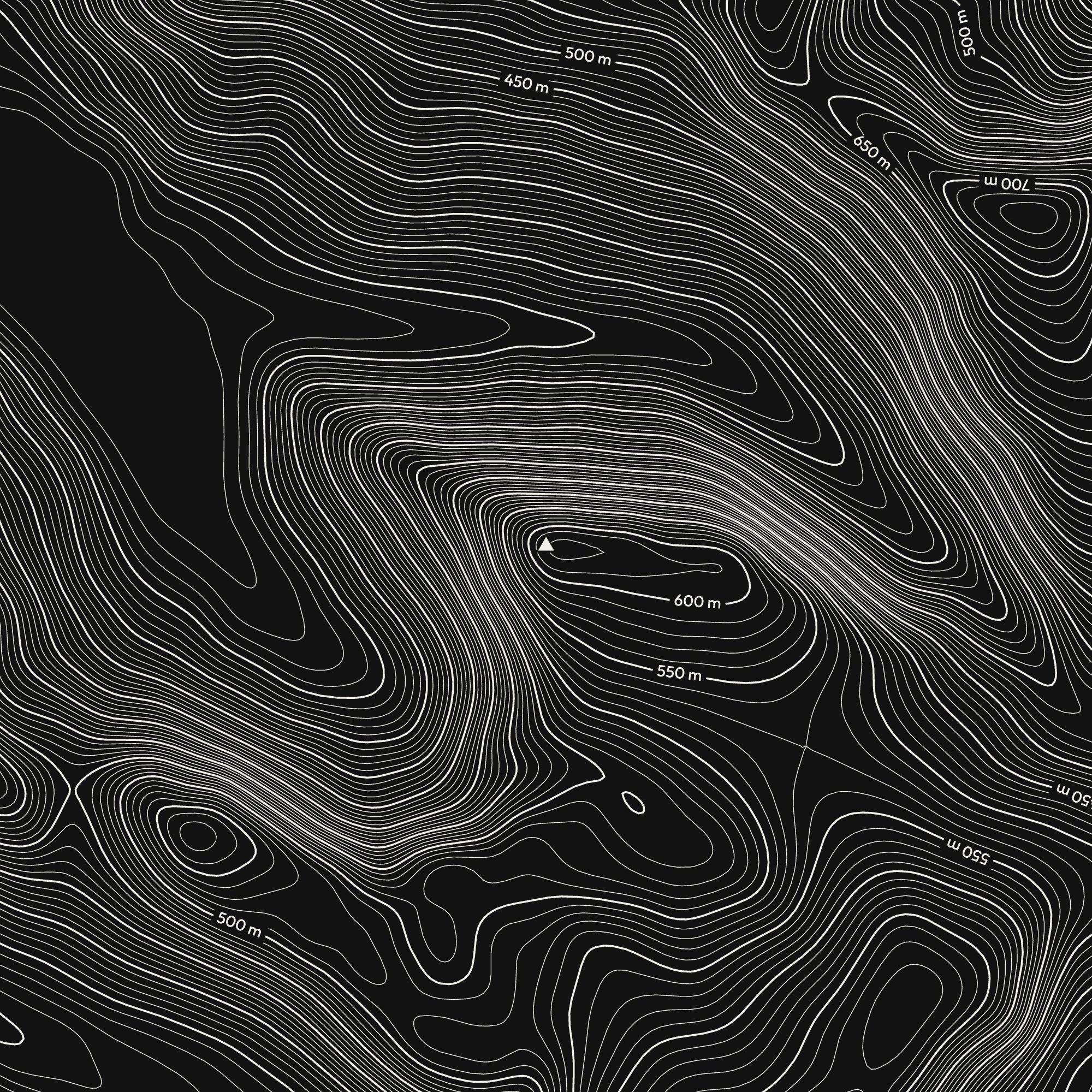 Close-up of the Fleetwith Pike contour map print around the summit