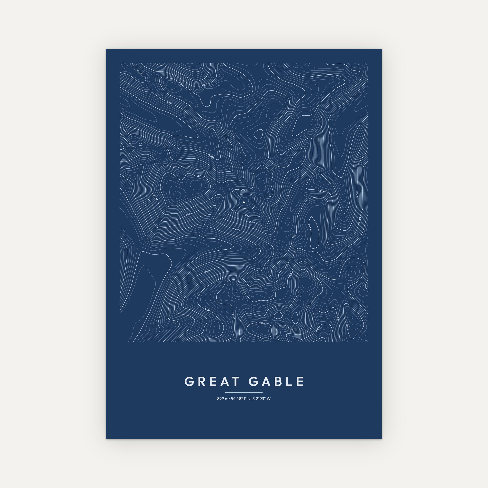 Great Gable Contour Map Print - Image 5