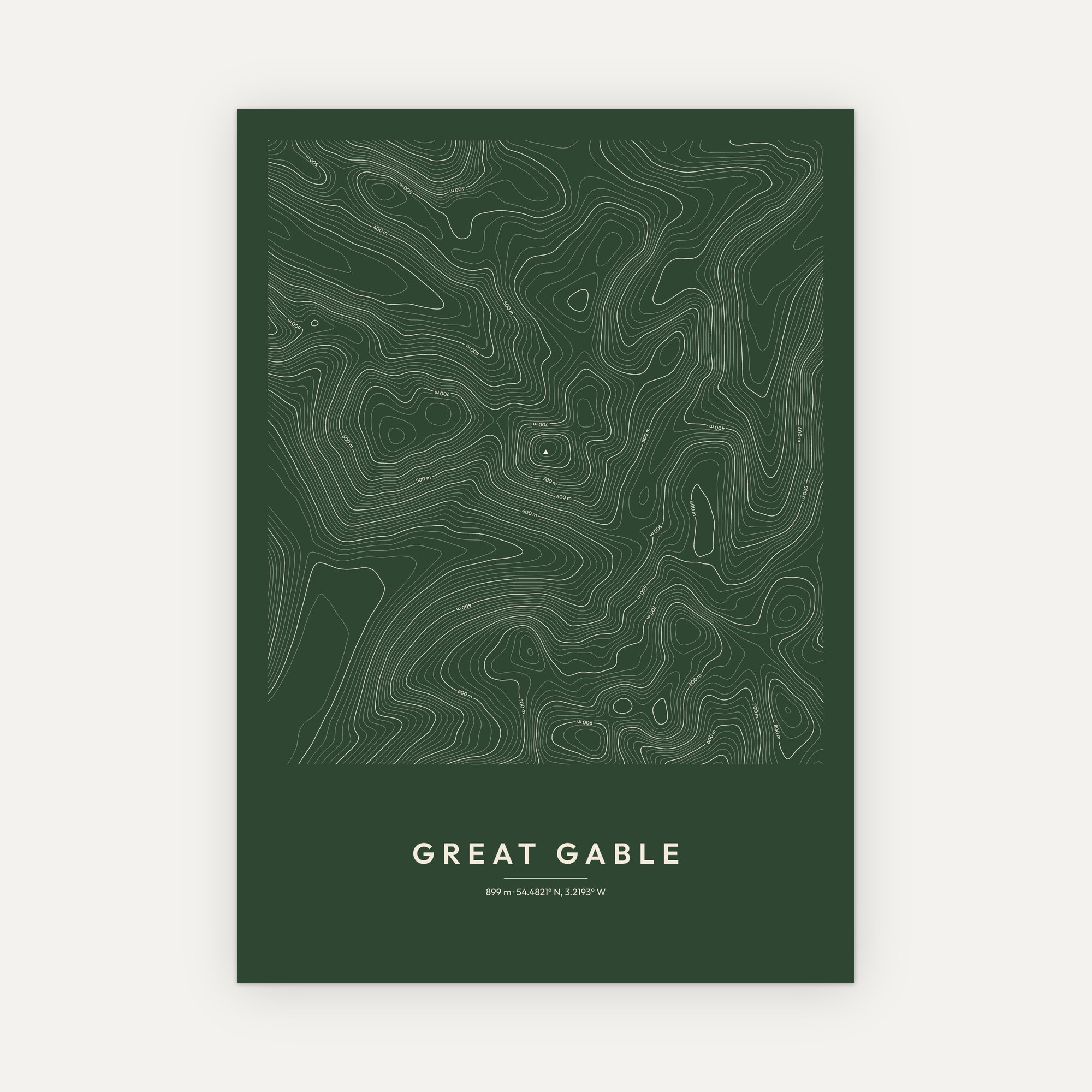 Great Gable Contour Map Print - Image 7