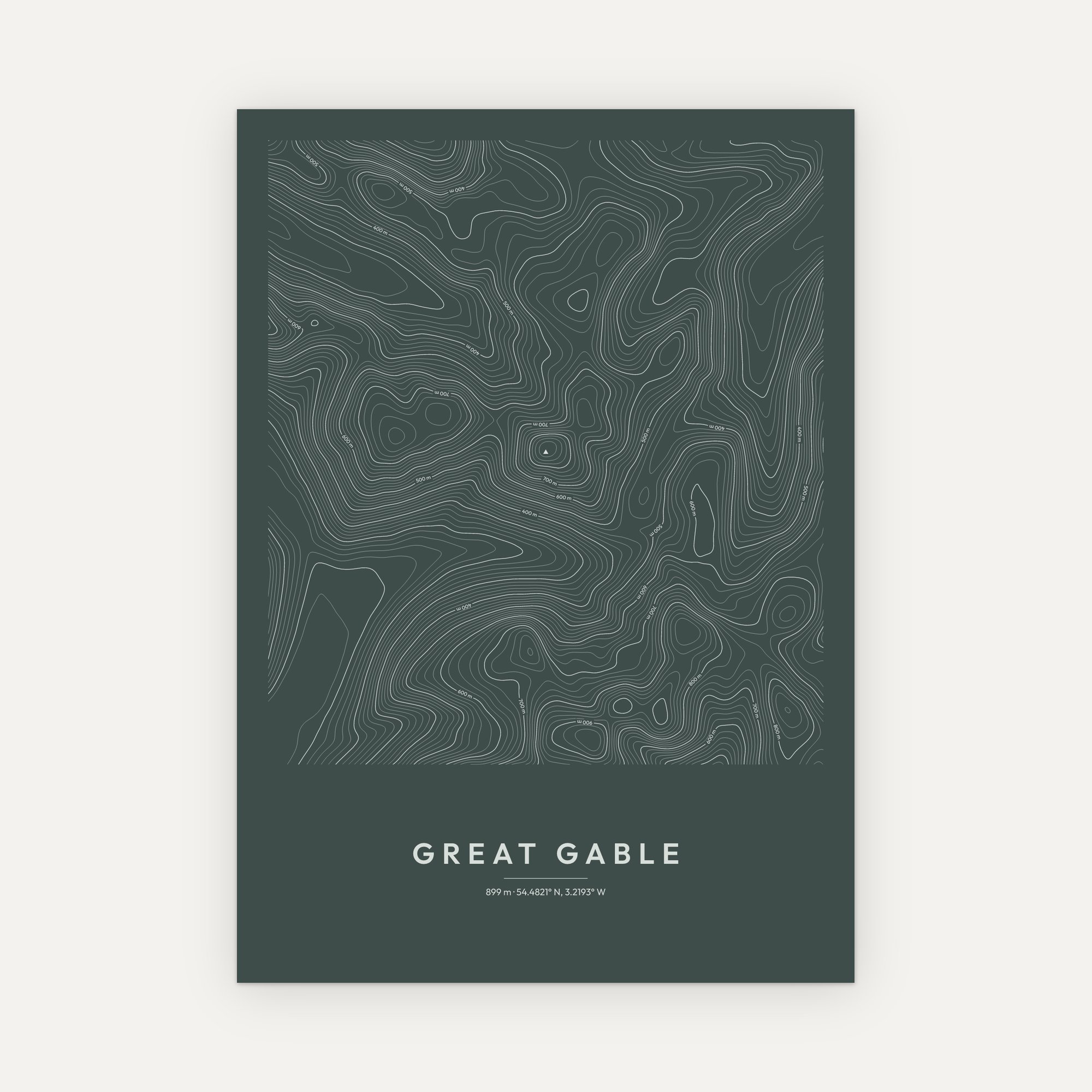 Great Gable Contour Map Print - Image 8