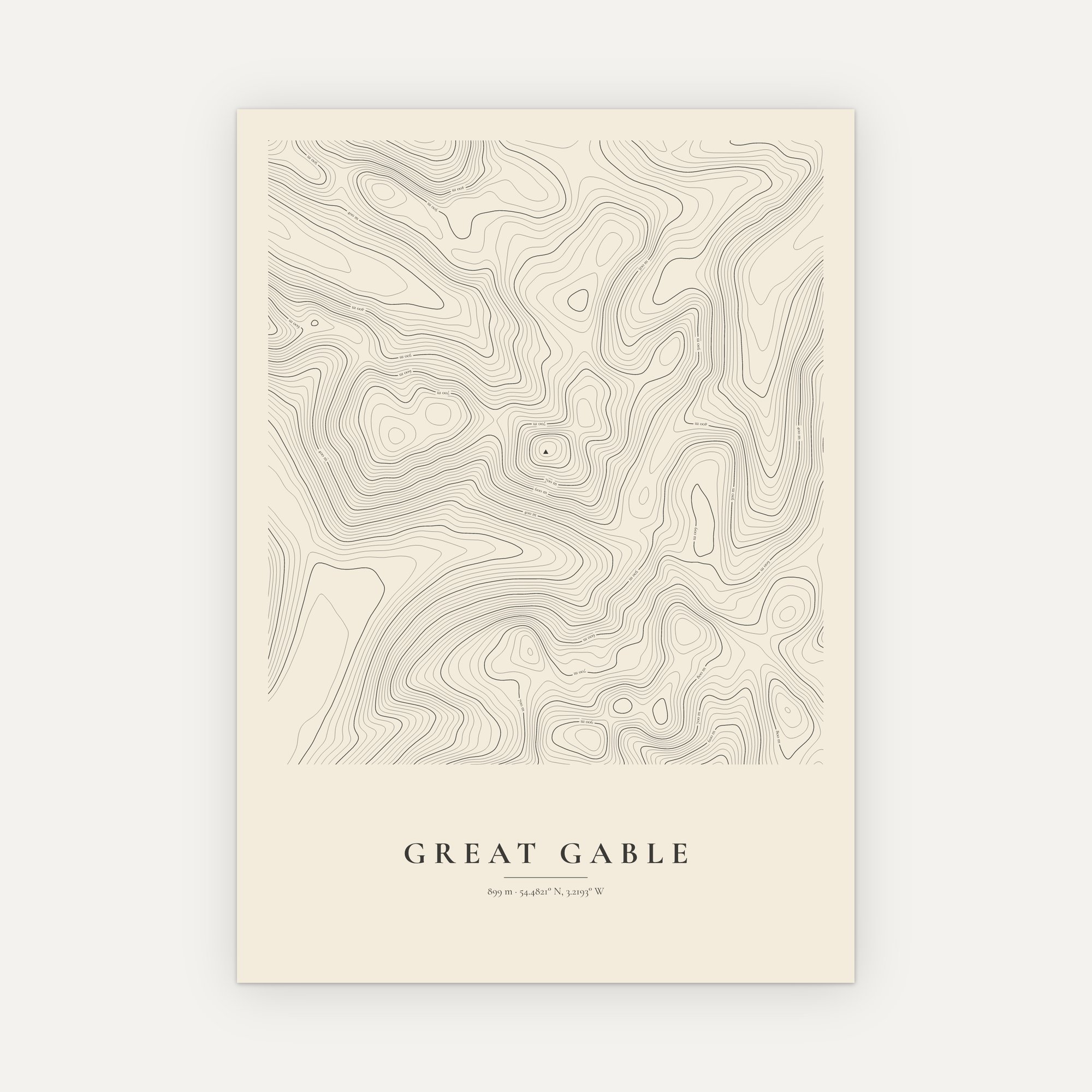 Great Gable Contour Map Print - Image 6