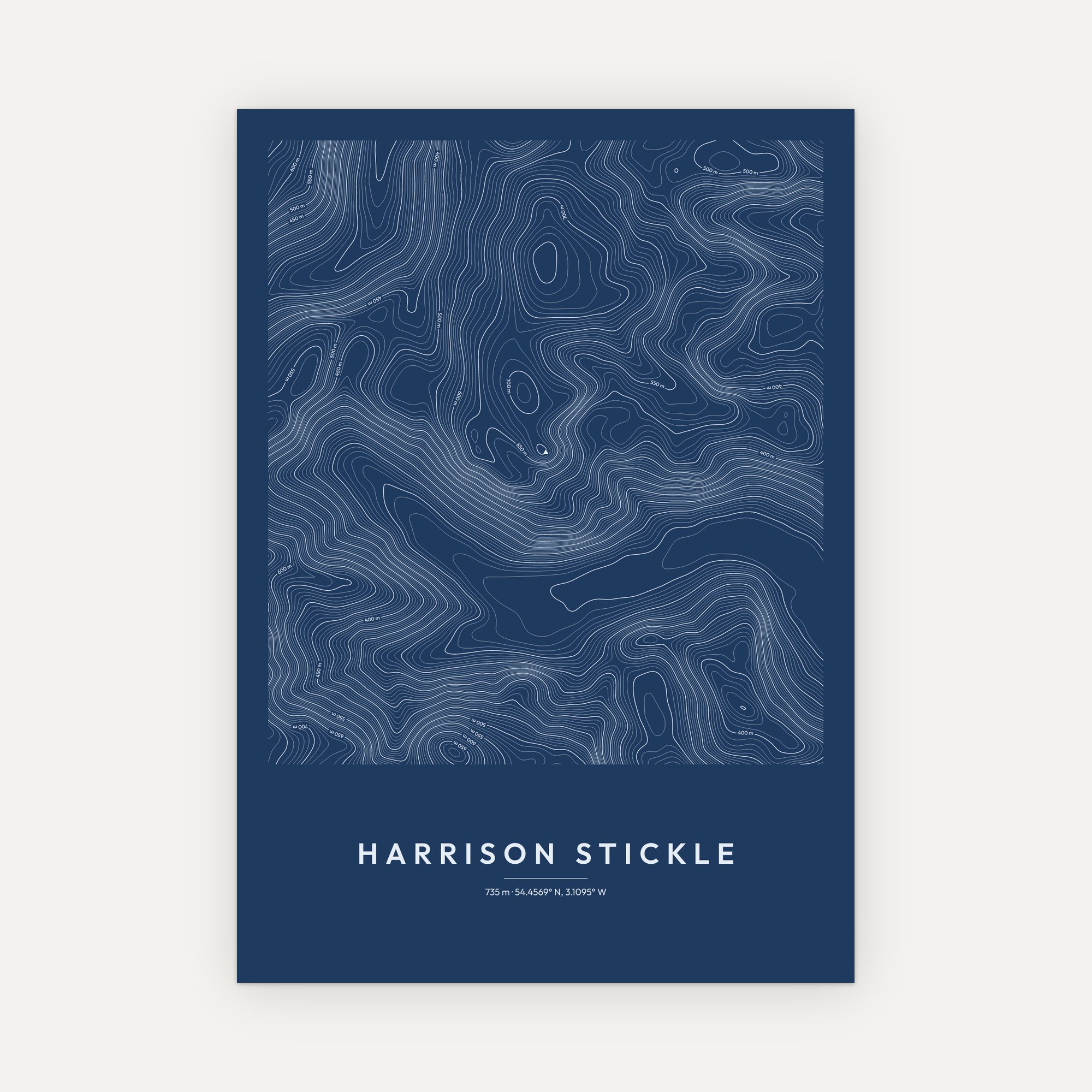 Harrison Stickle Contour Map Print - Image 4
