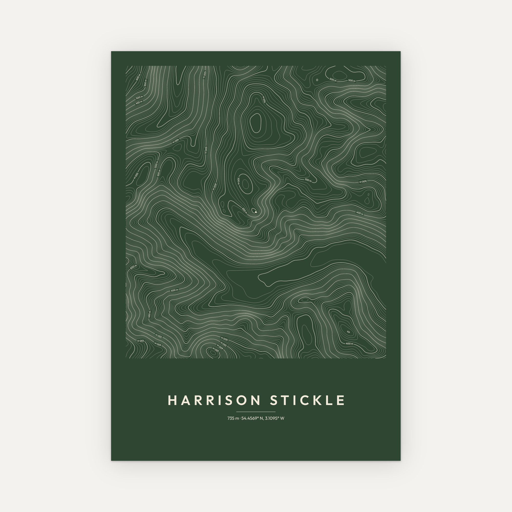 Harrison Stickle Contour Map Print - Image 6
