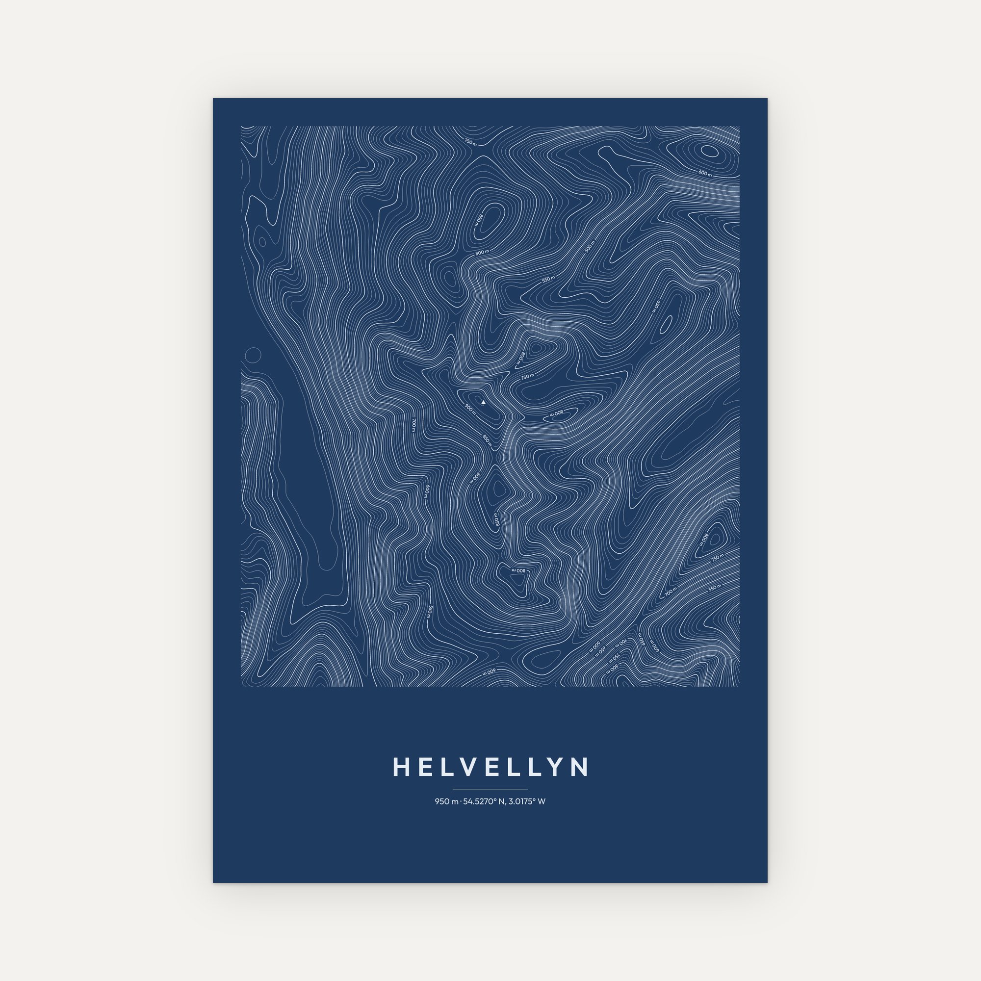 Helvellyn Contour Map Print - Image 5