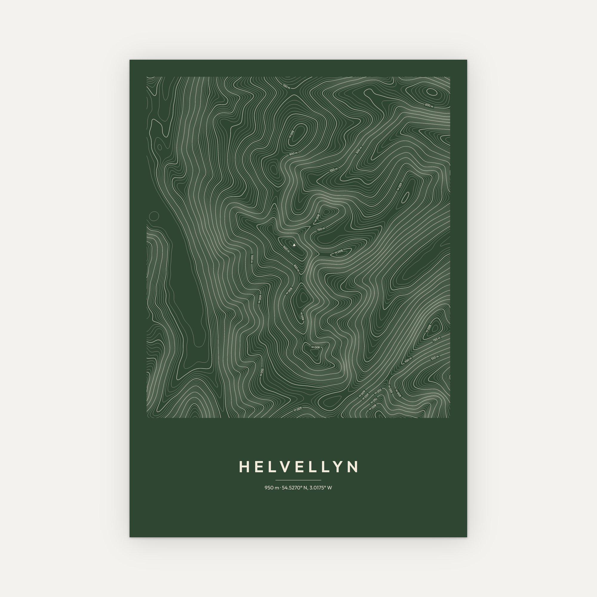 Helvellyn Contour Map Print - Image 7