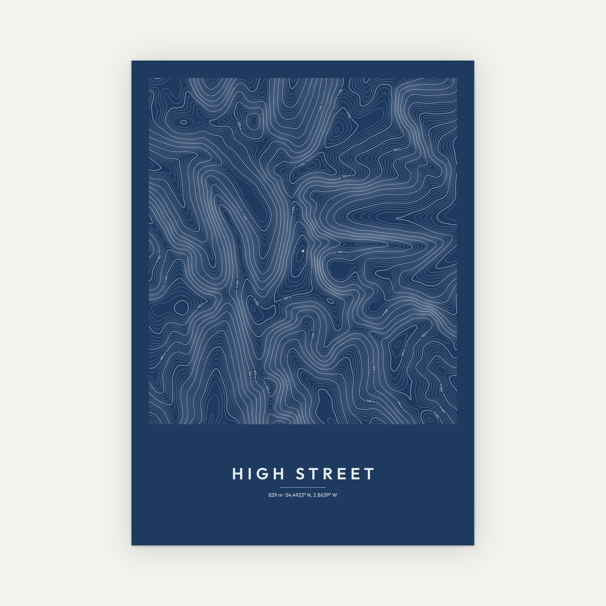 High Street Contour Map Print - Image 5