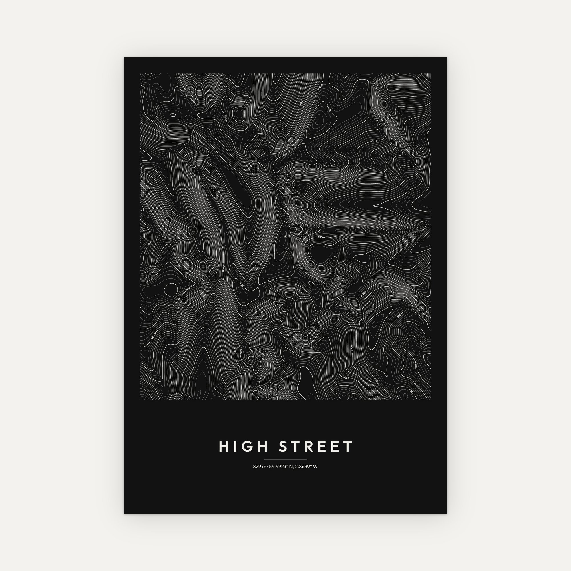 High Street Contour Map Print - Image 4