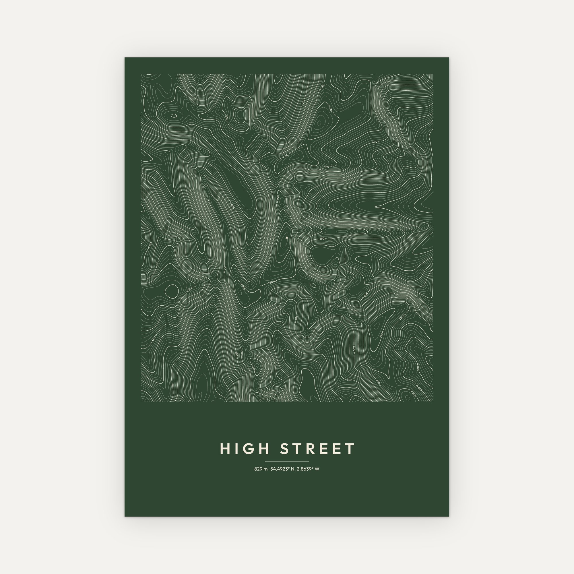 High Street Contour Map Print - Image 7
