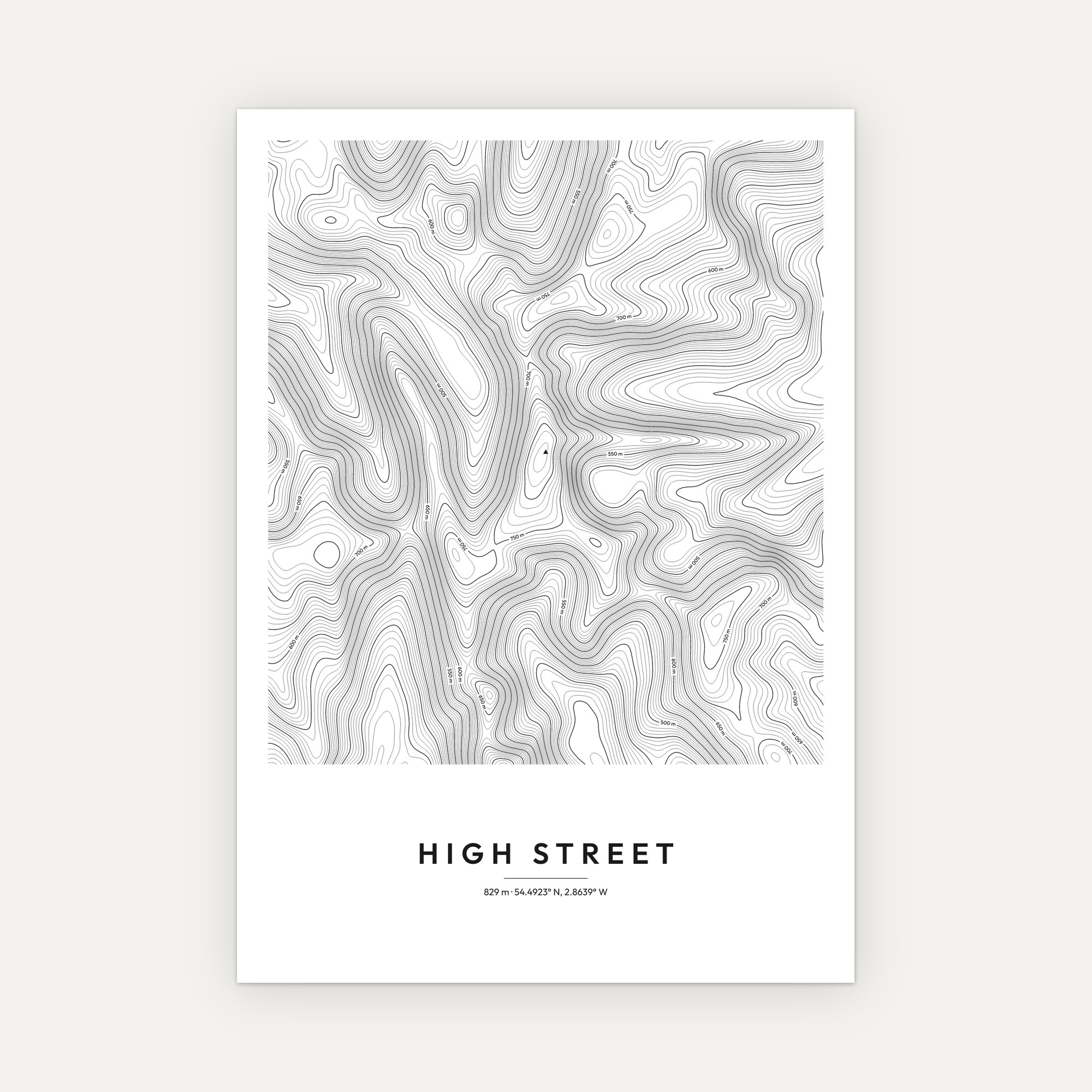 High Street Contour Map Print - Image 3