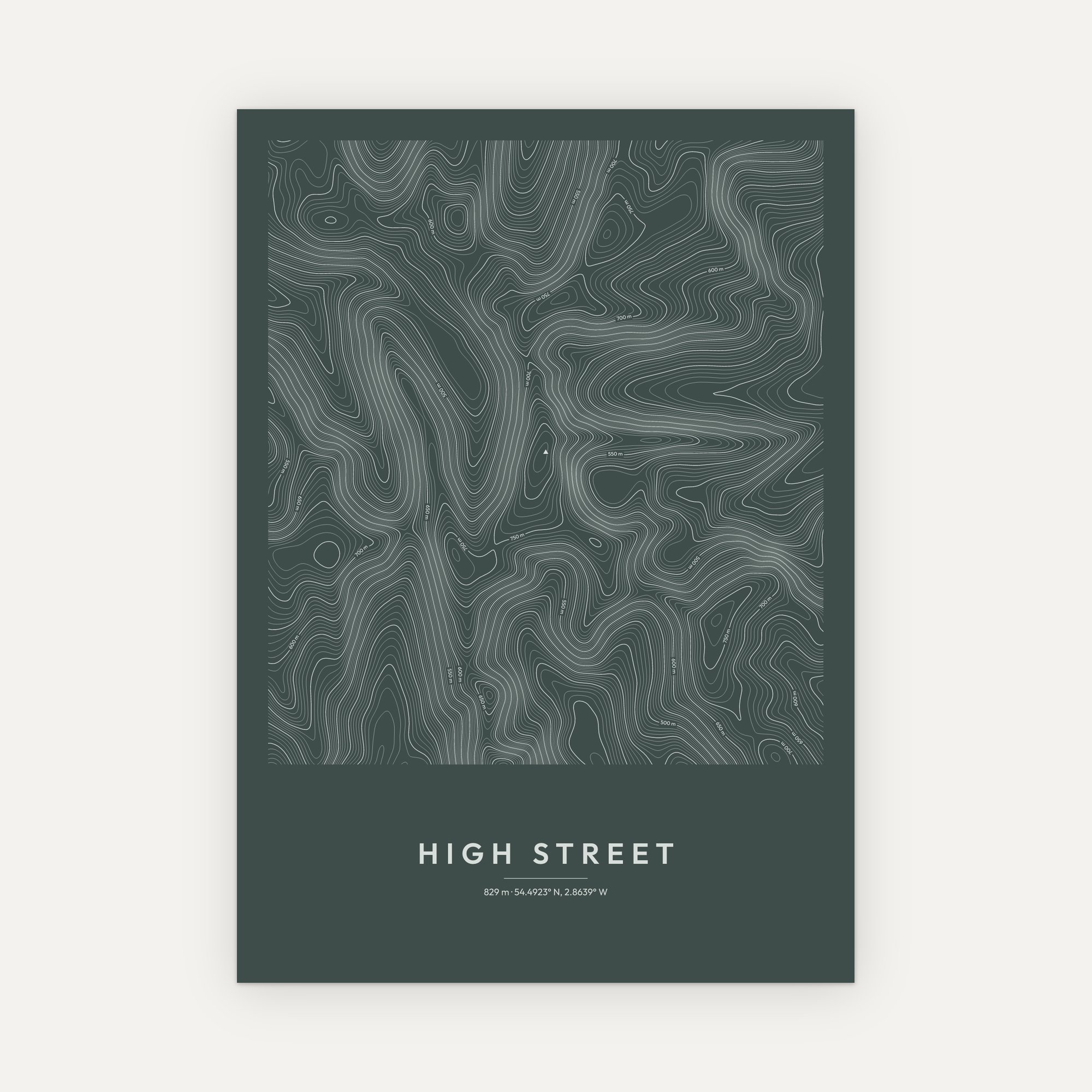 High Street Contour Map Print - Image 8