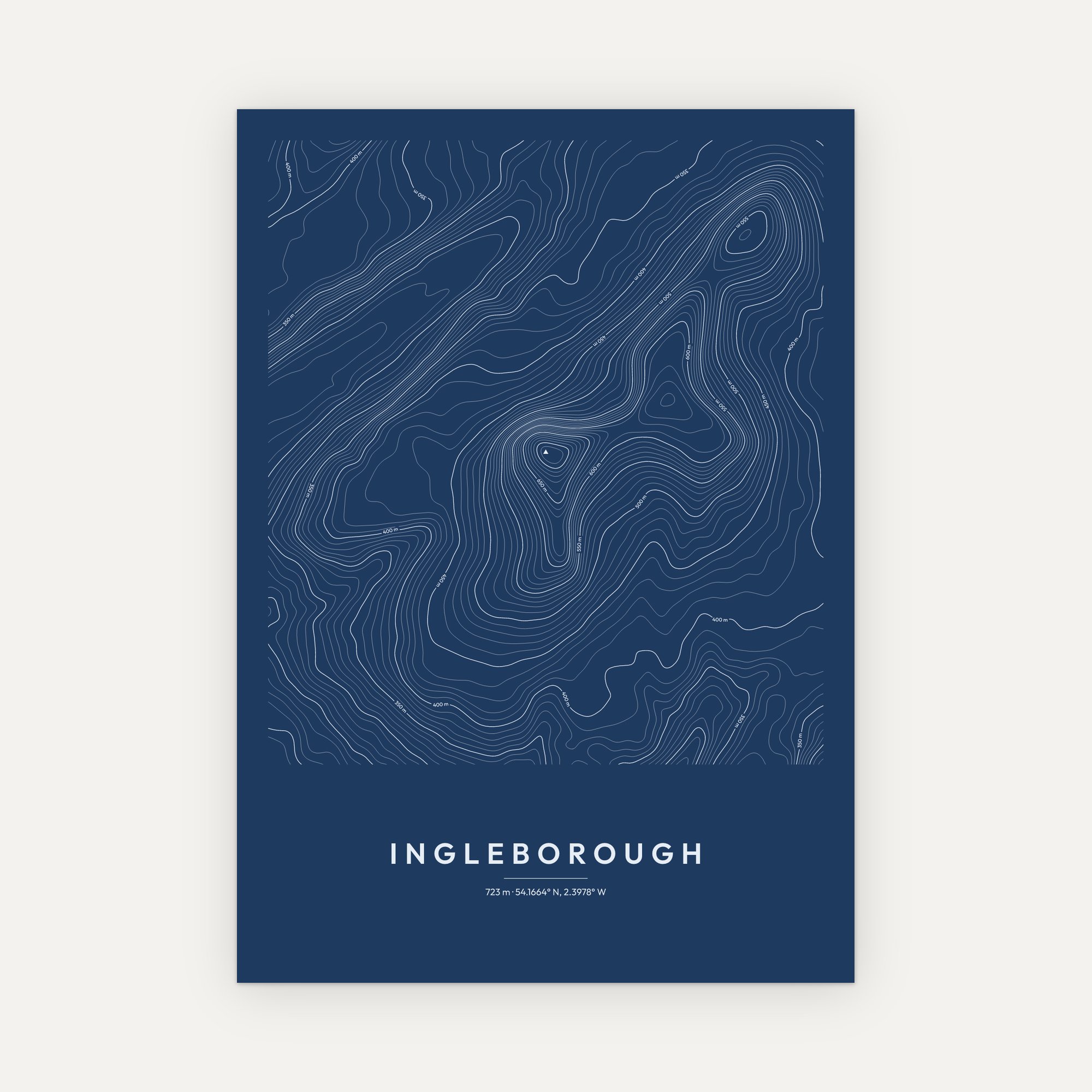 Ingleborough Contour Map Print - Image 5