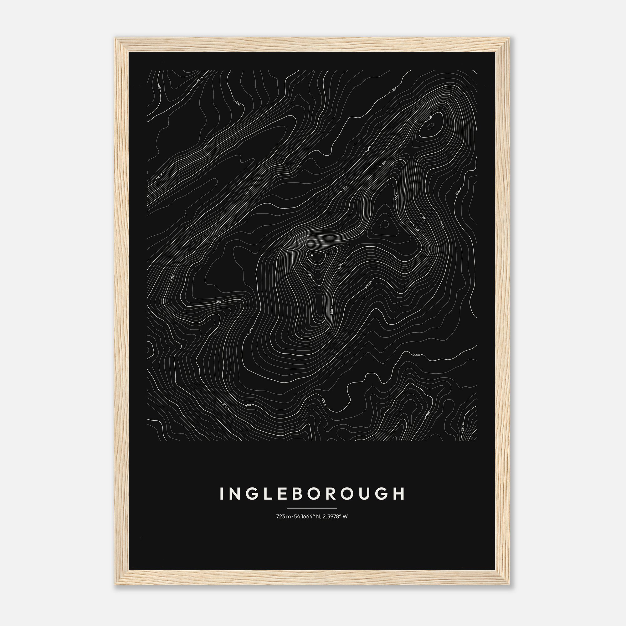 Ingleborough Contour Map Print - Image 2