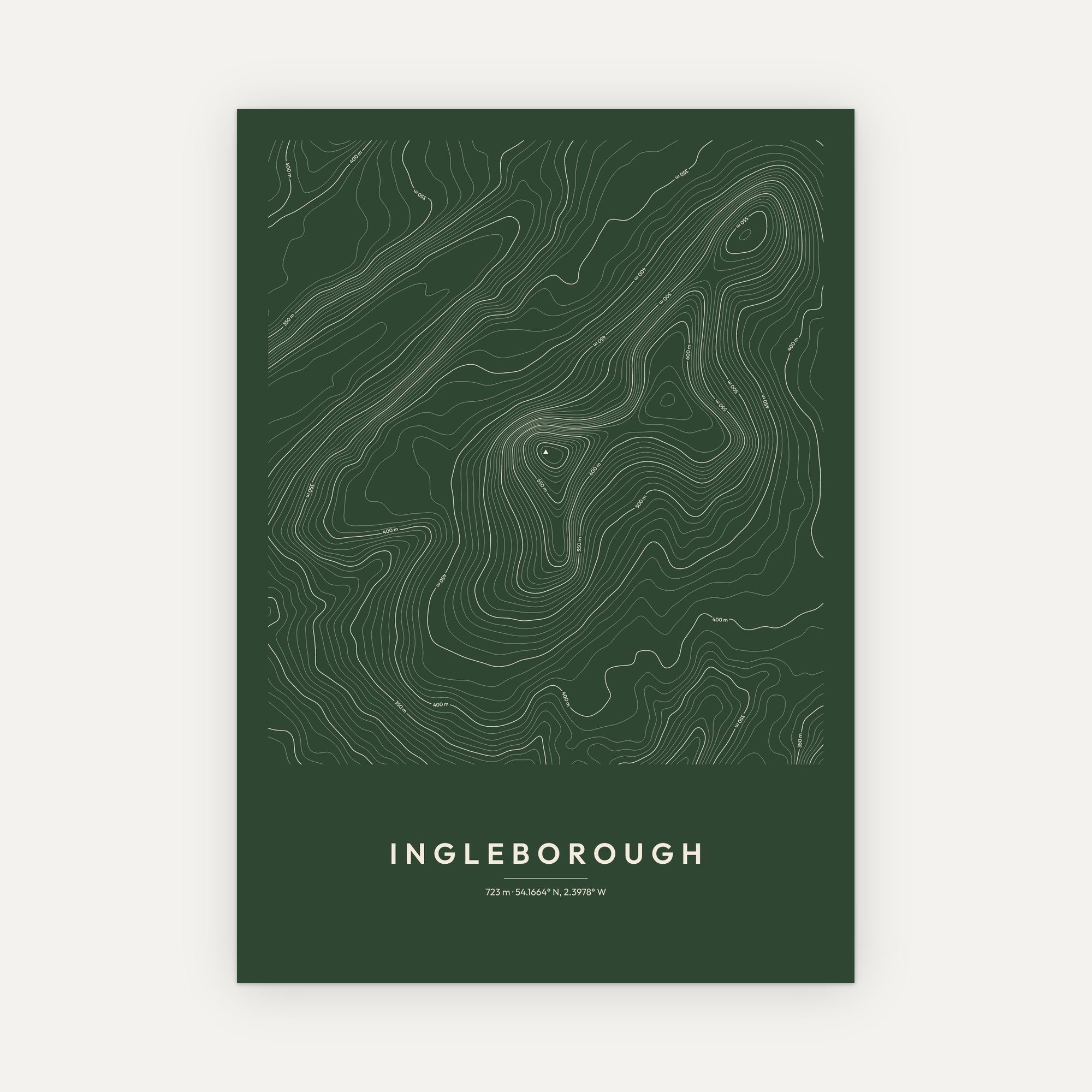Ingleborough Contour Map Print - Image 7