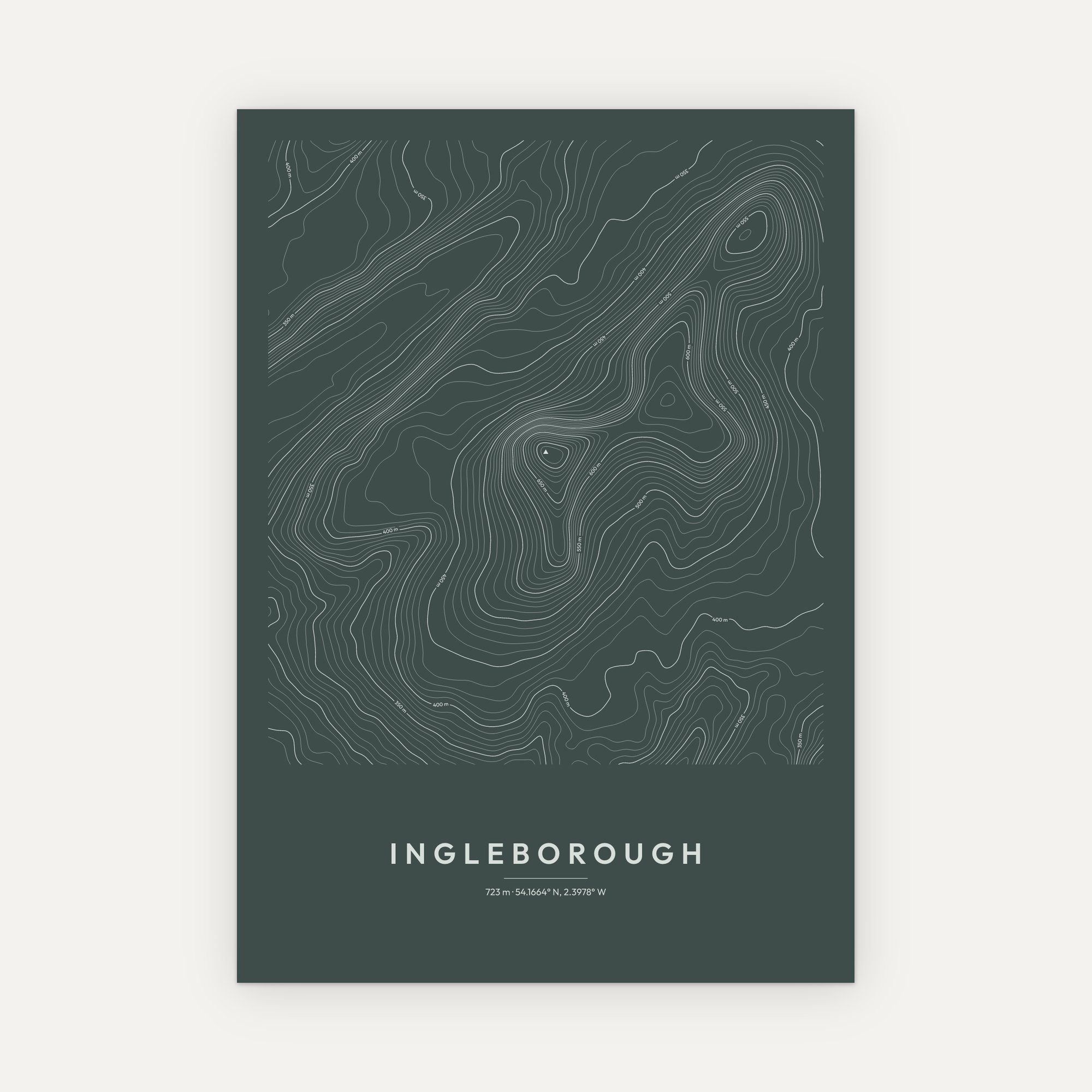 Ingleborough Contour Map Print - Image 8