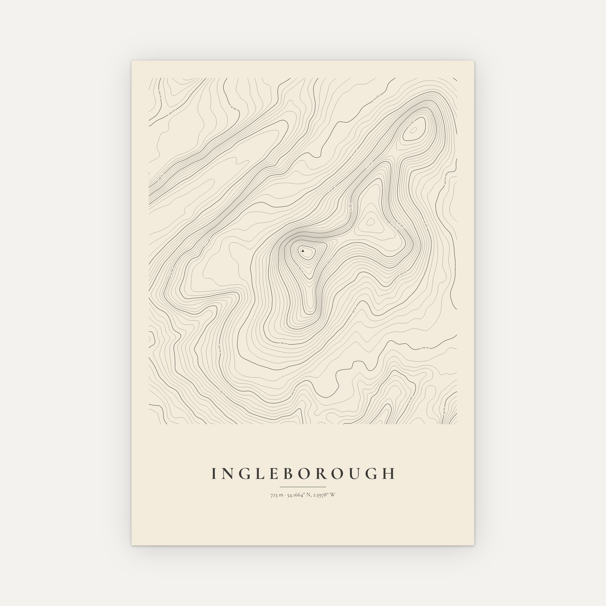 Ingleborough Contour Map Print - Image 6