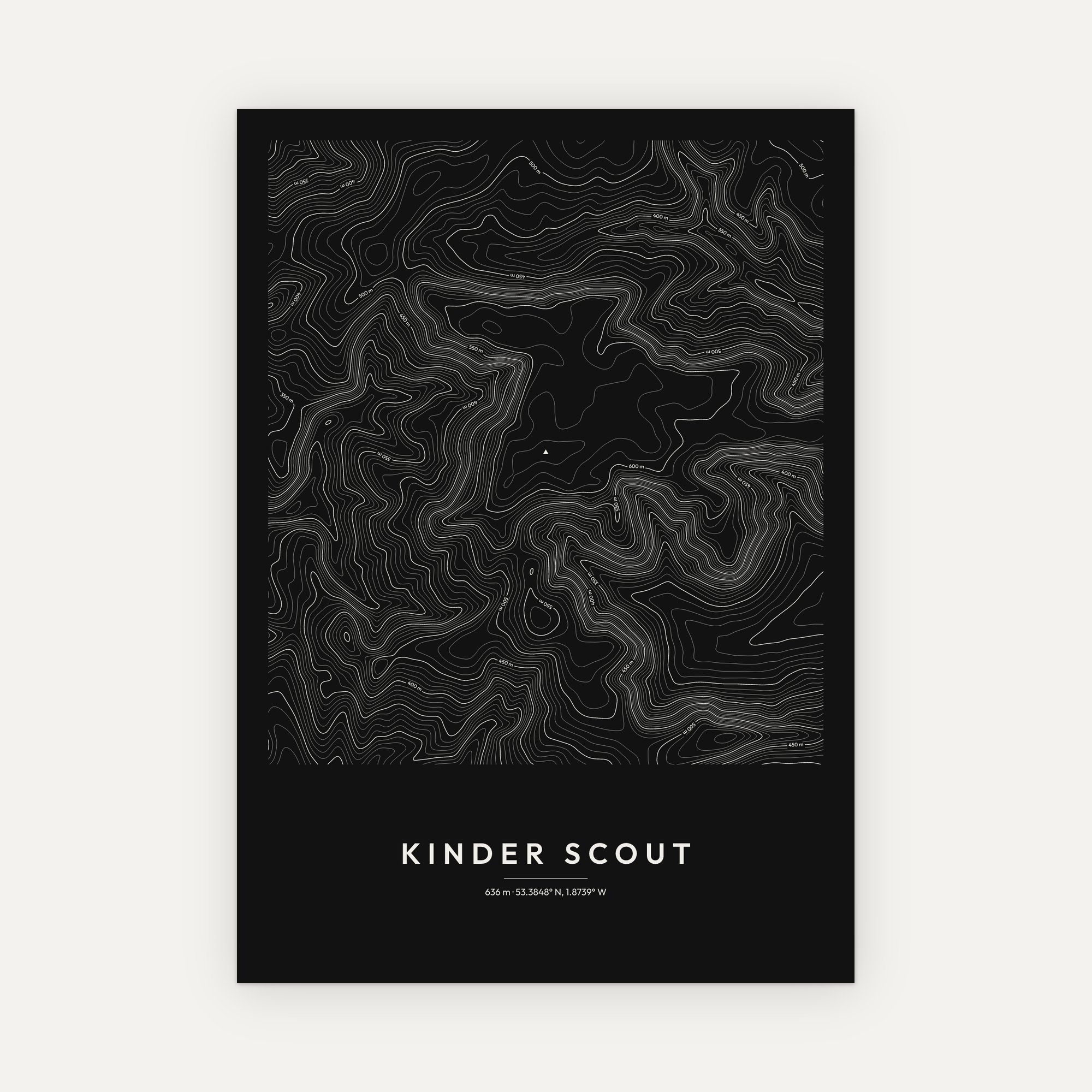 Kinder Scout Contour Map Print - Image 3