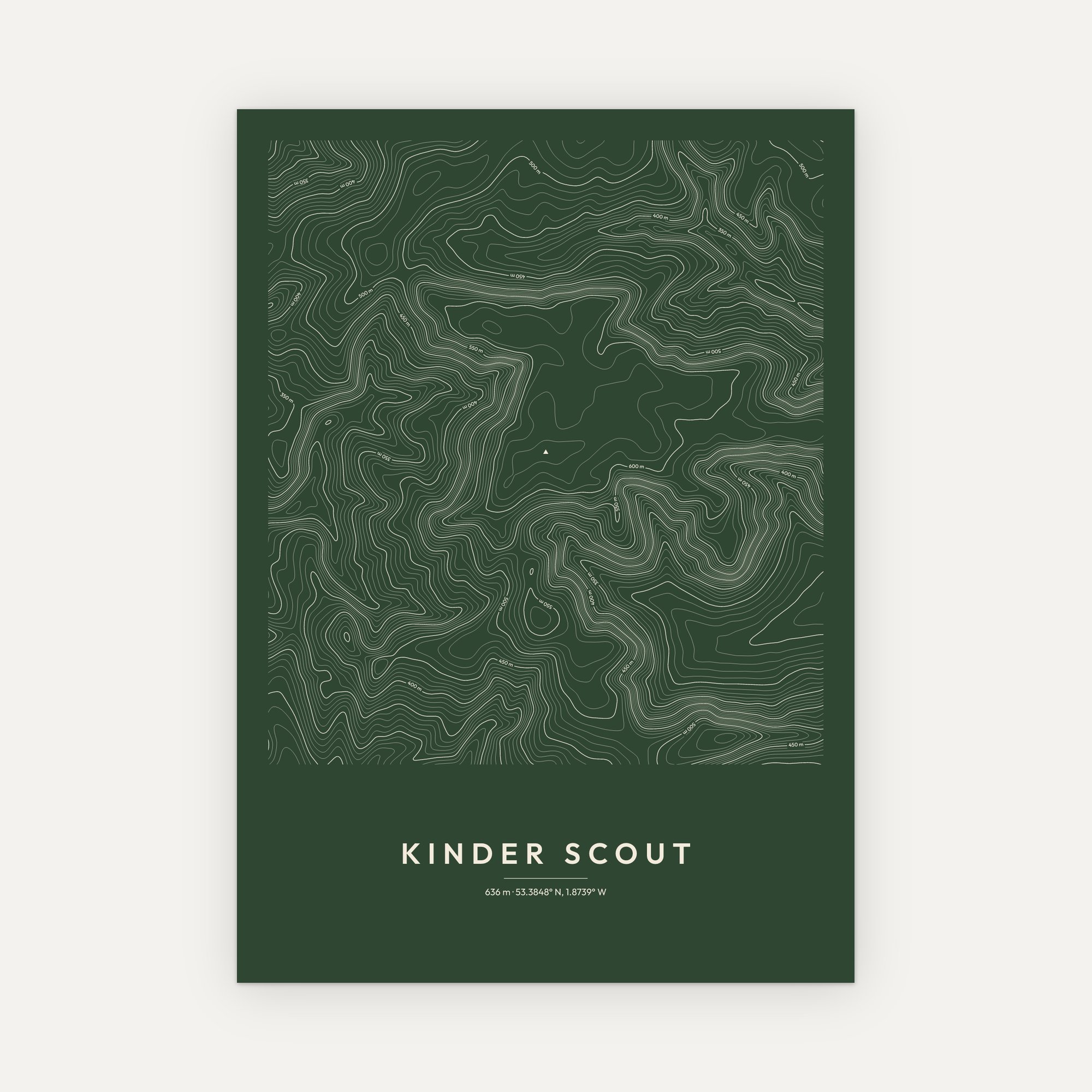 Kinder Scout Contour Map Print - Image 6