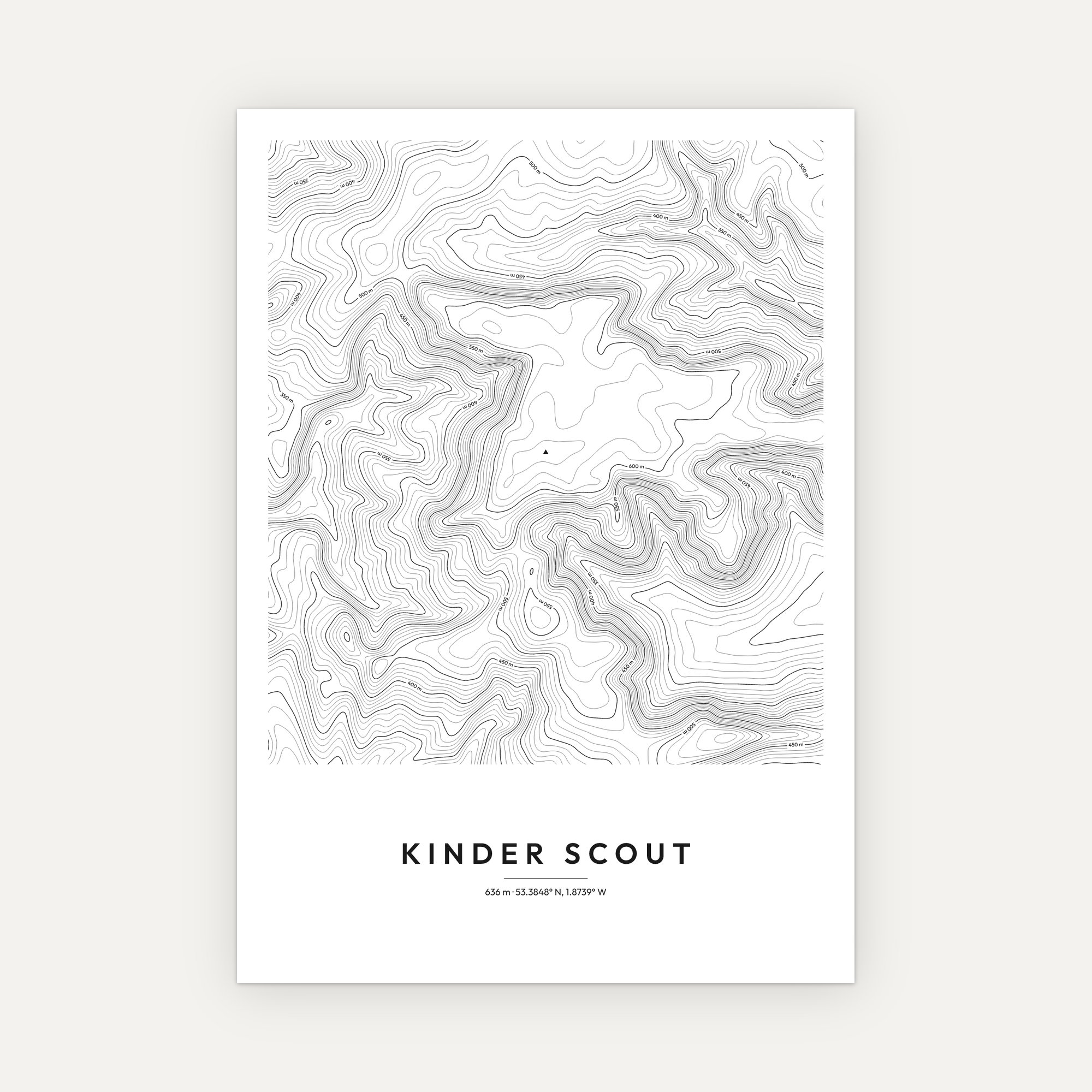 Kinder Scout Contour Map Print - Image 2