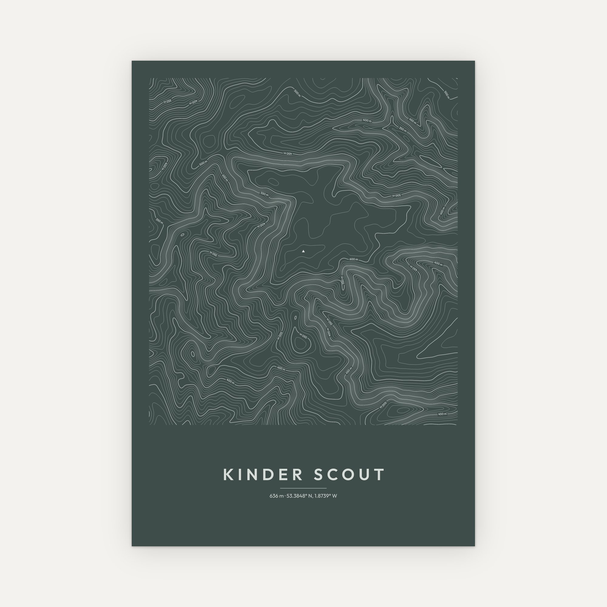 Kinder Scout Contour Map Print - Image 7