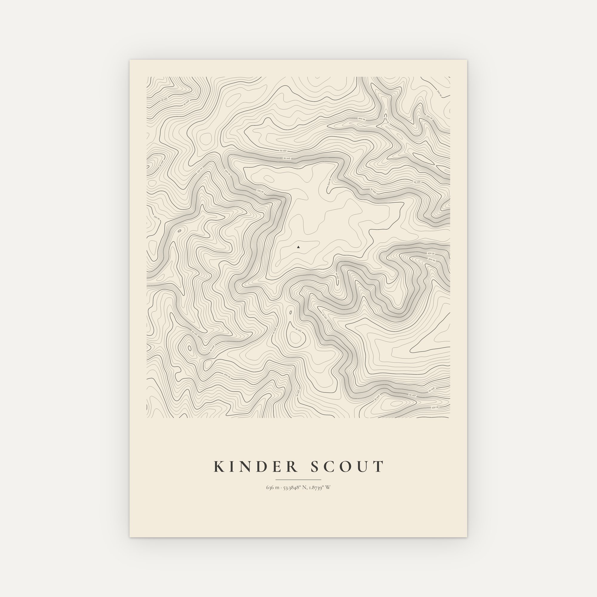 Kinder Scout Contour Map Print - Image 5
